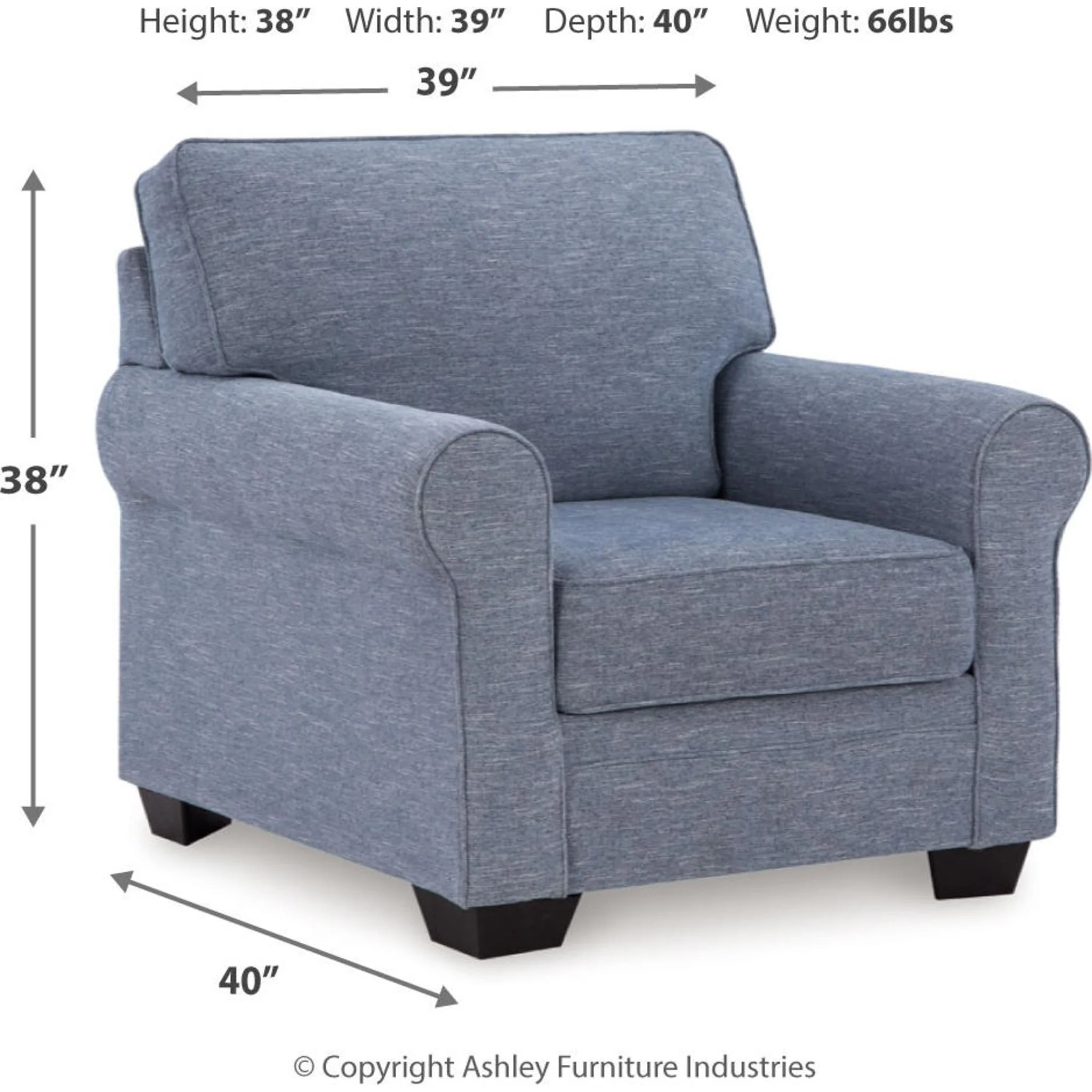 Carissa Manor Chair - Denim - Image 5