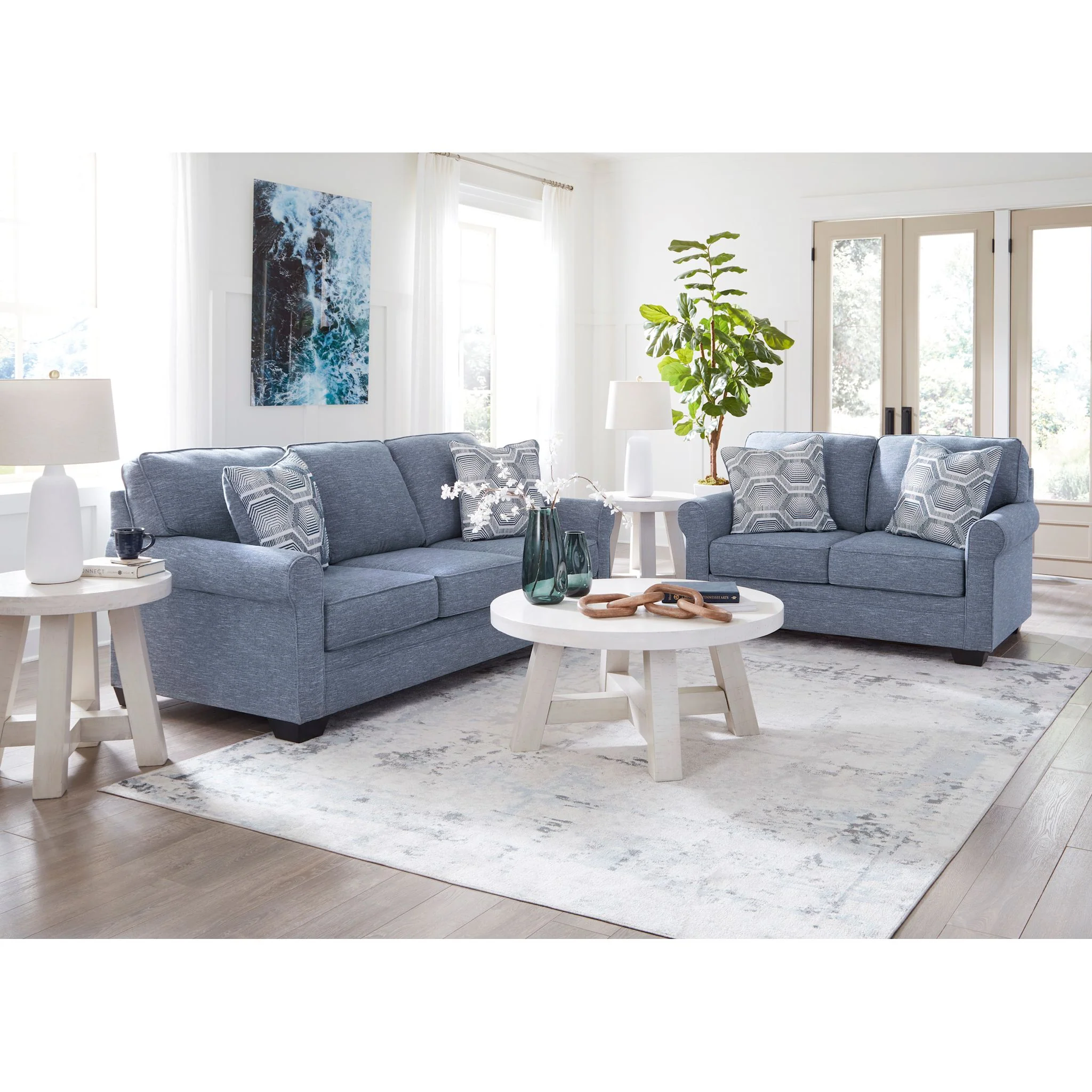 Carissa Manor Sofa - Denim - Image 6