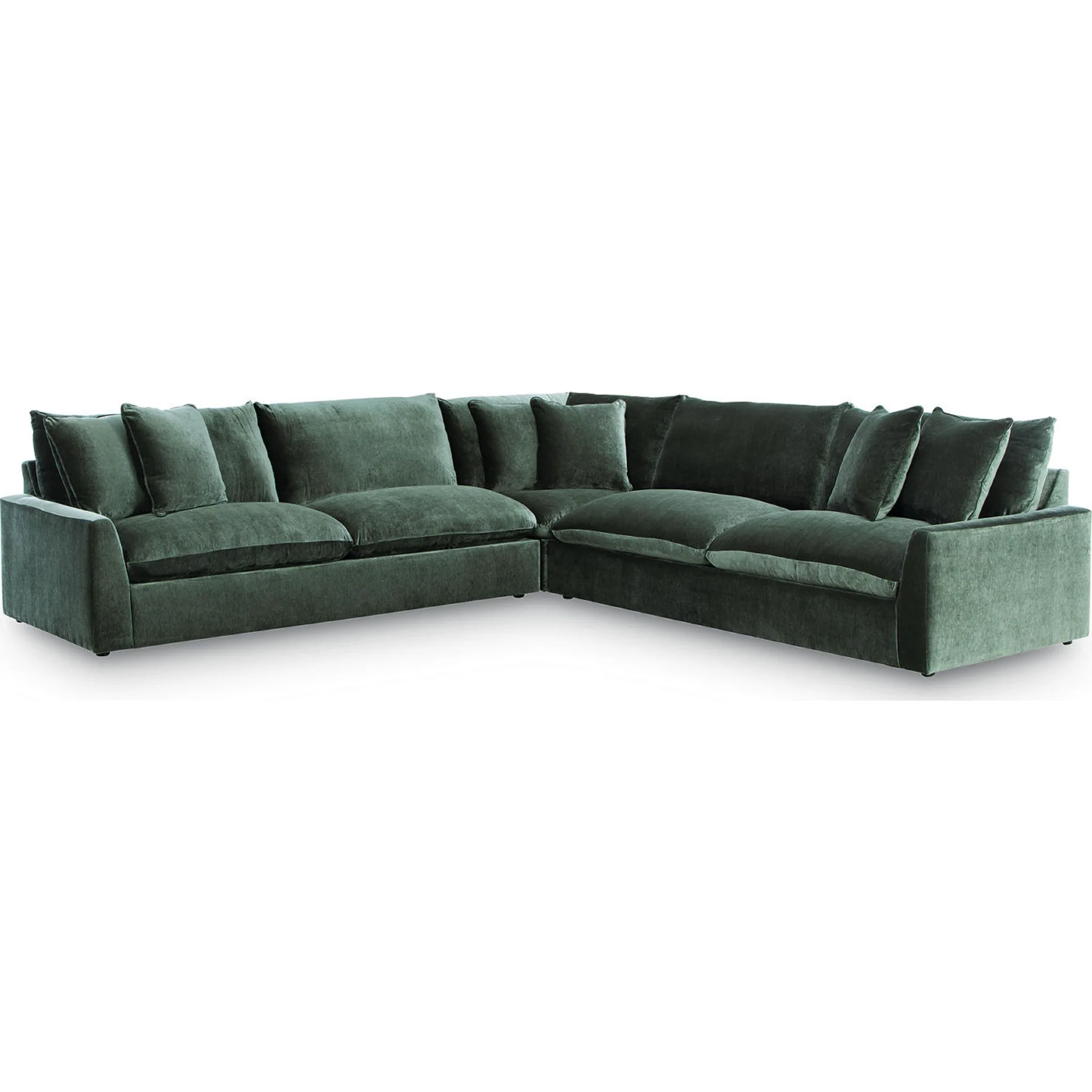 Carriage View 3 Piece Sectional - Jade