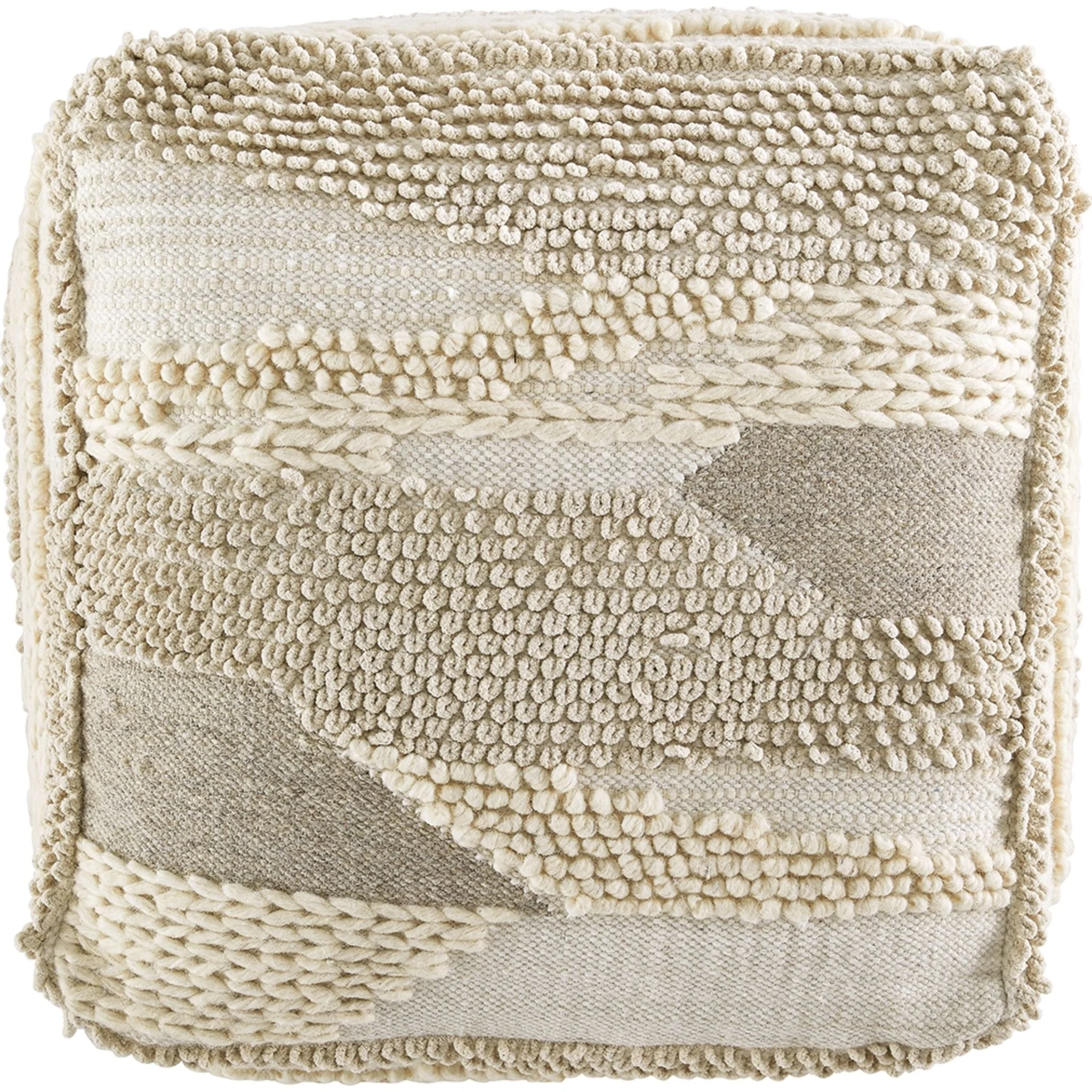 Cartlow Pouf - Cream/Beige/Gray - Image 3