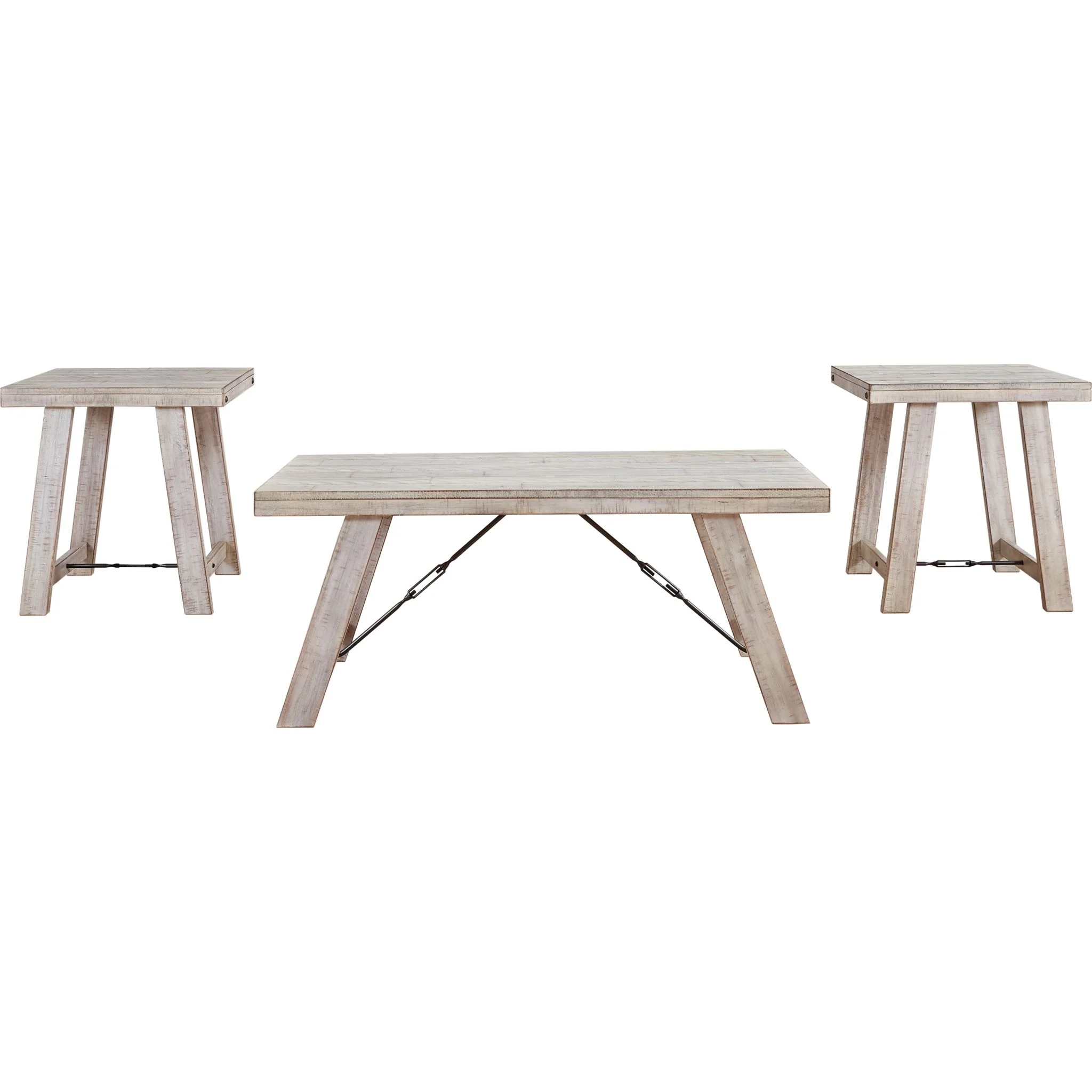 Carynhurst 3 Pack Tables - Whitewash - Image 3