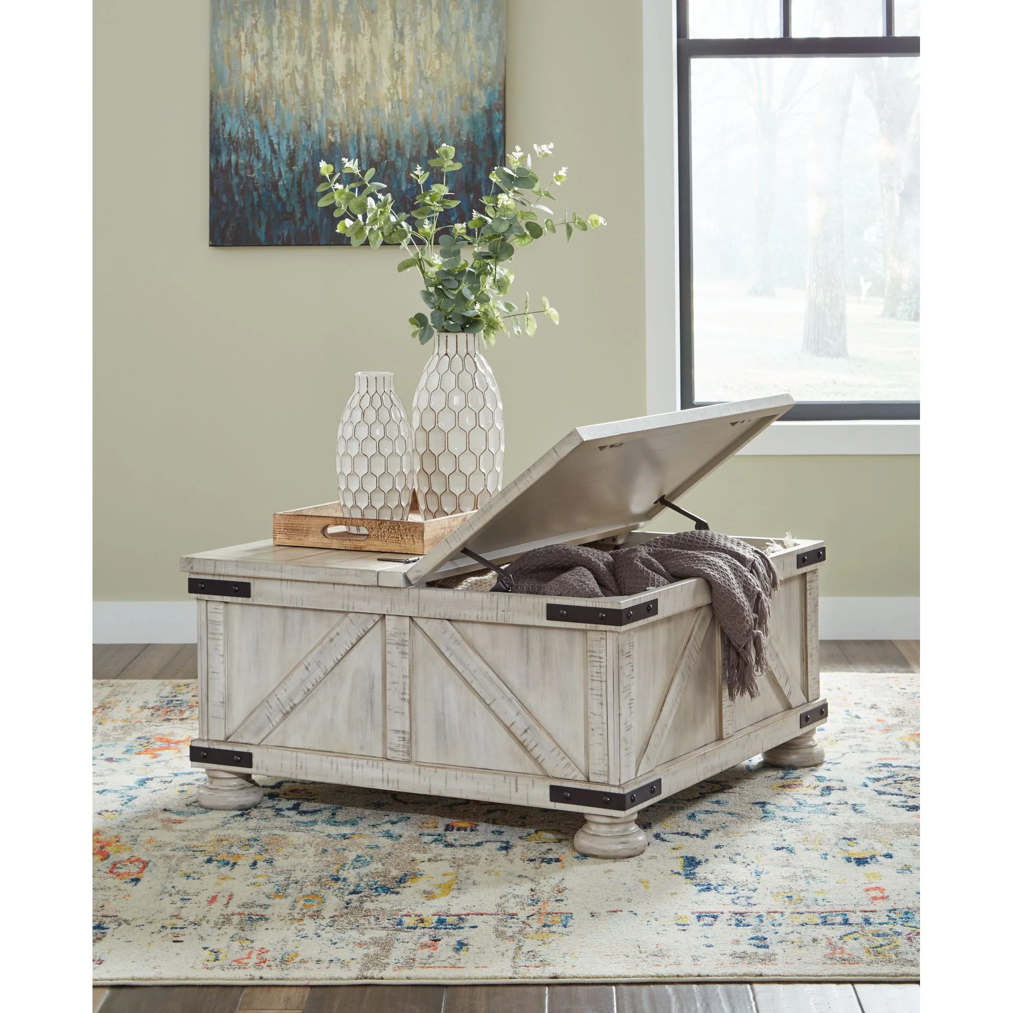 Carynhurst Coffee Table - Whitewash - Image 3