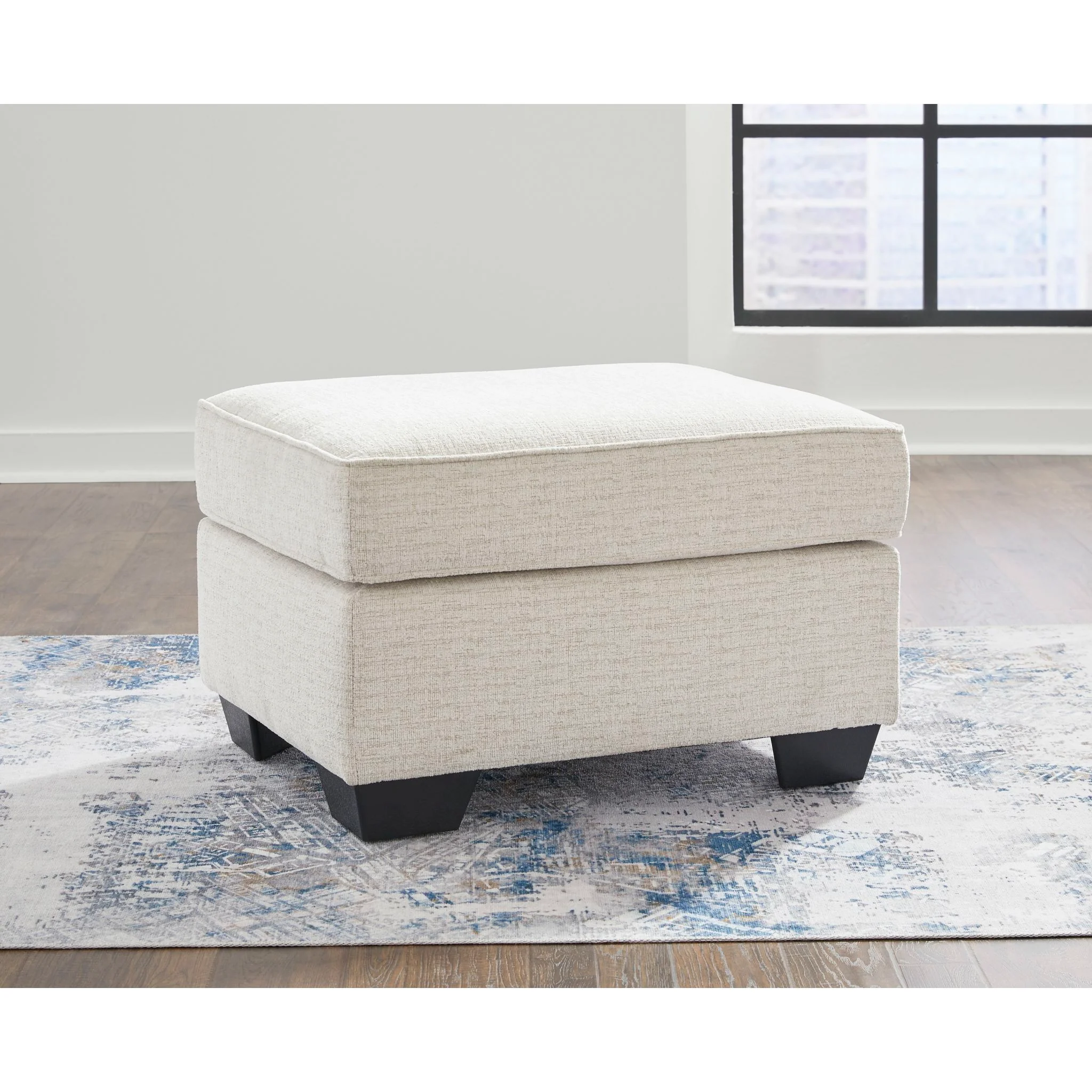 Cashton Ottoman - Snow - Image 2