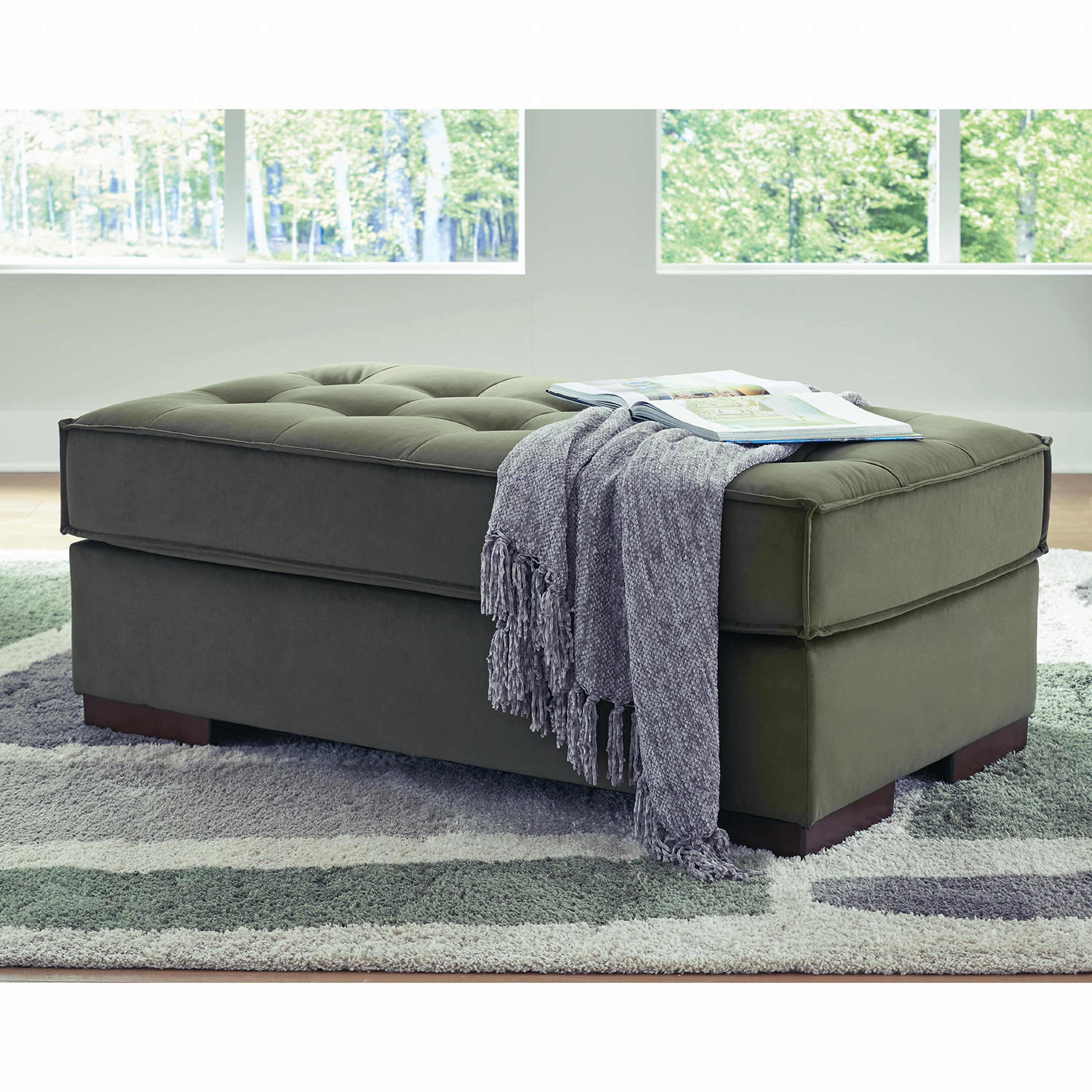 Caspian-Town Oversized Accent Ottoman - Olive - Image 8