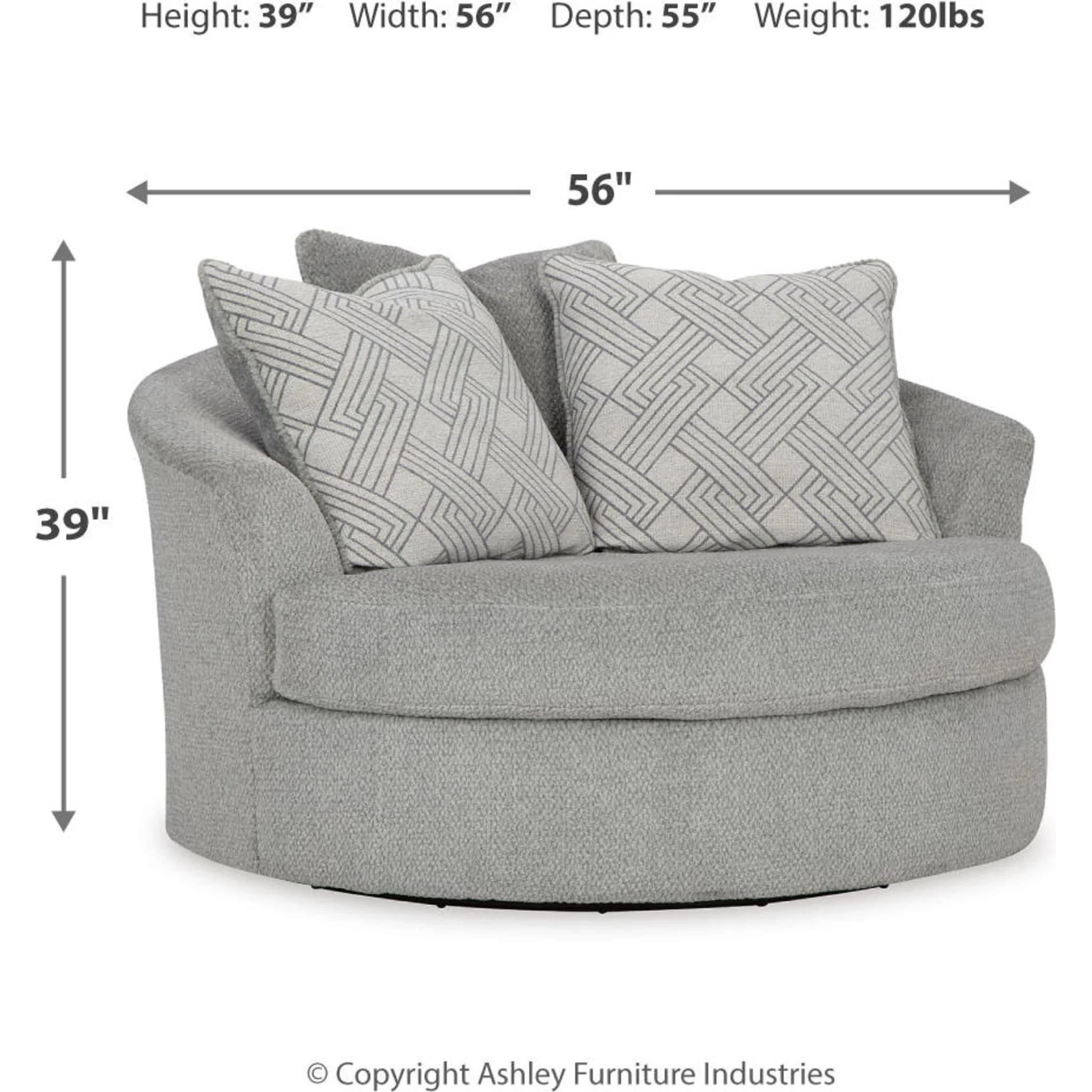 Casselbury Swivel Chair - Cement - Image 8