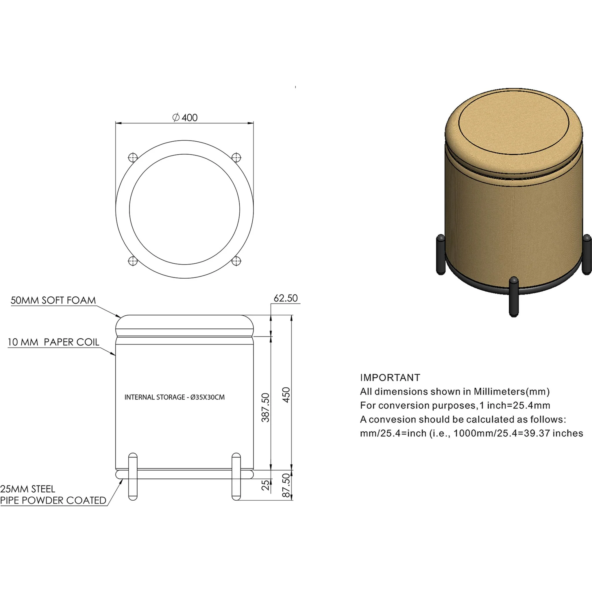 Castor Stool - Image 8