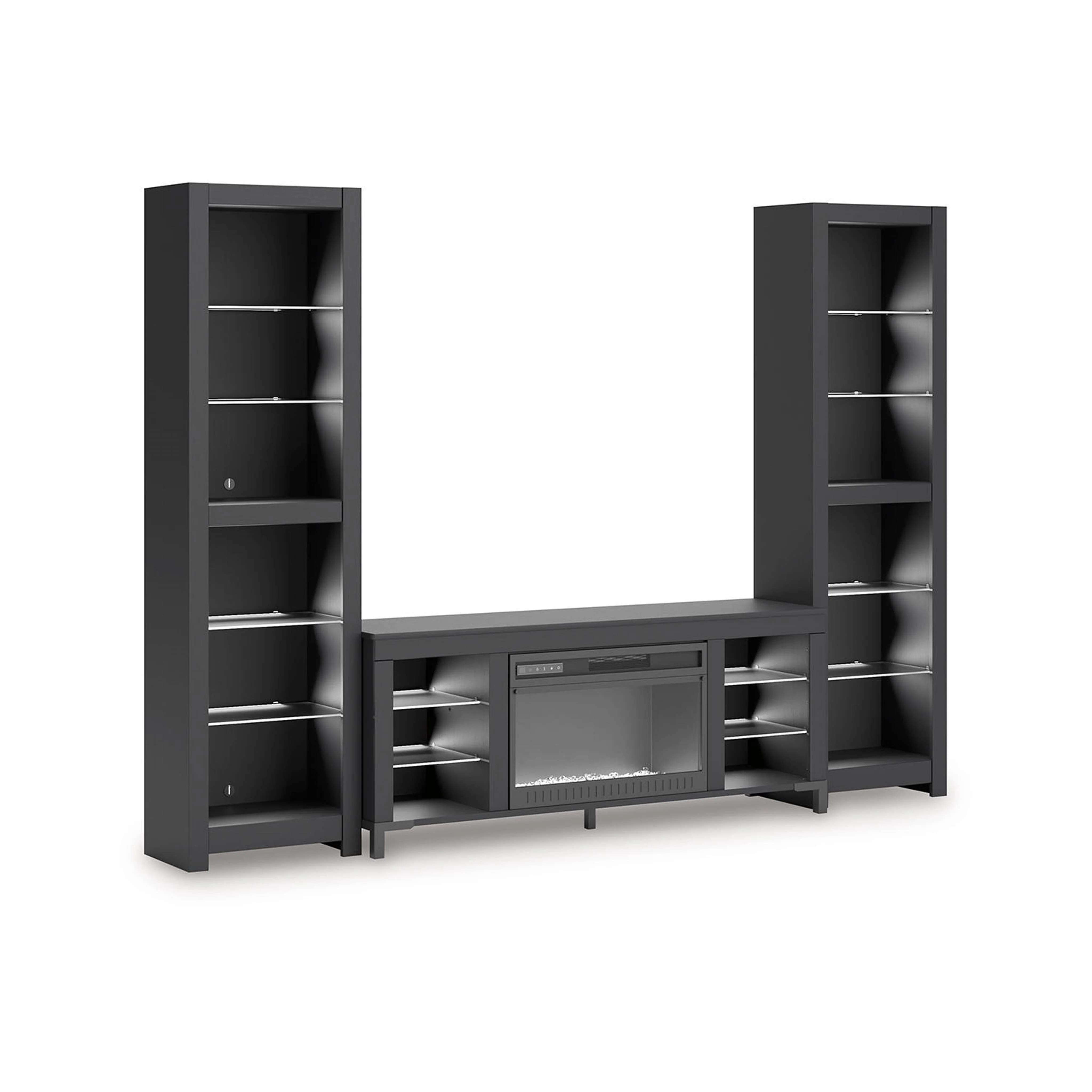 Cayberry Entertainment Unit with Fireplace - Black - Image 11