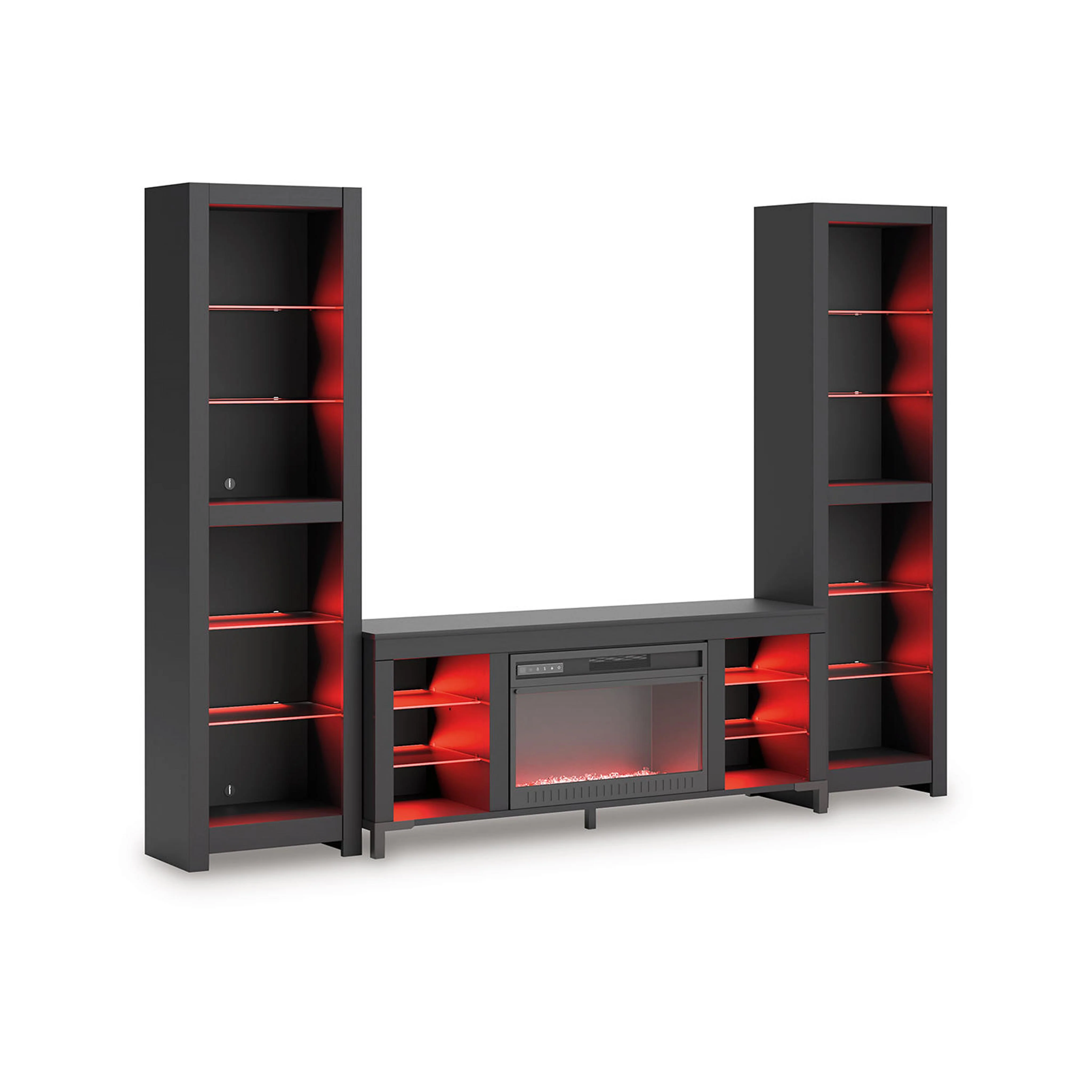 Cayberry Entertainment Unit with Fireplace - Black - Image 19