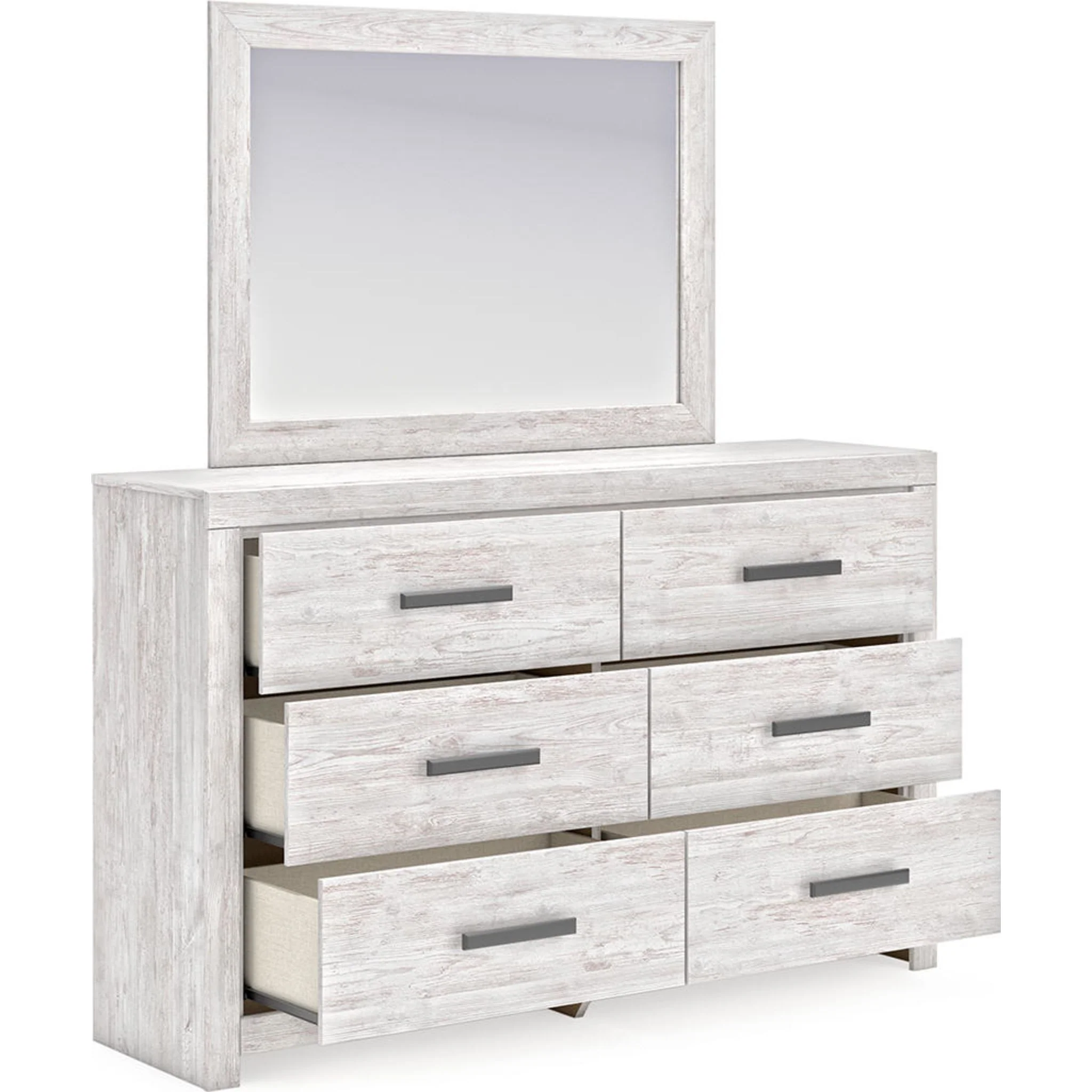 Cayboni Dresser and Mirror - Whitewash - Image 2