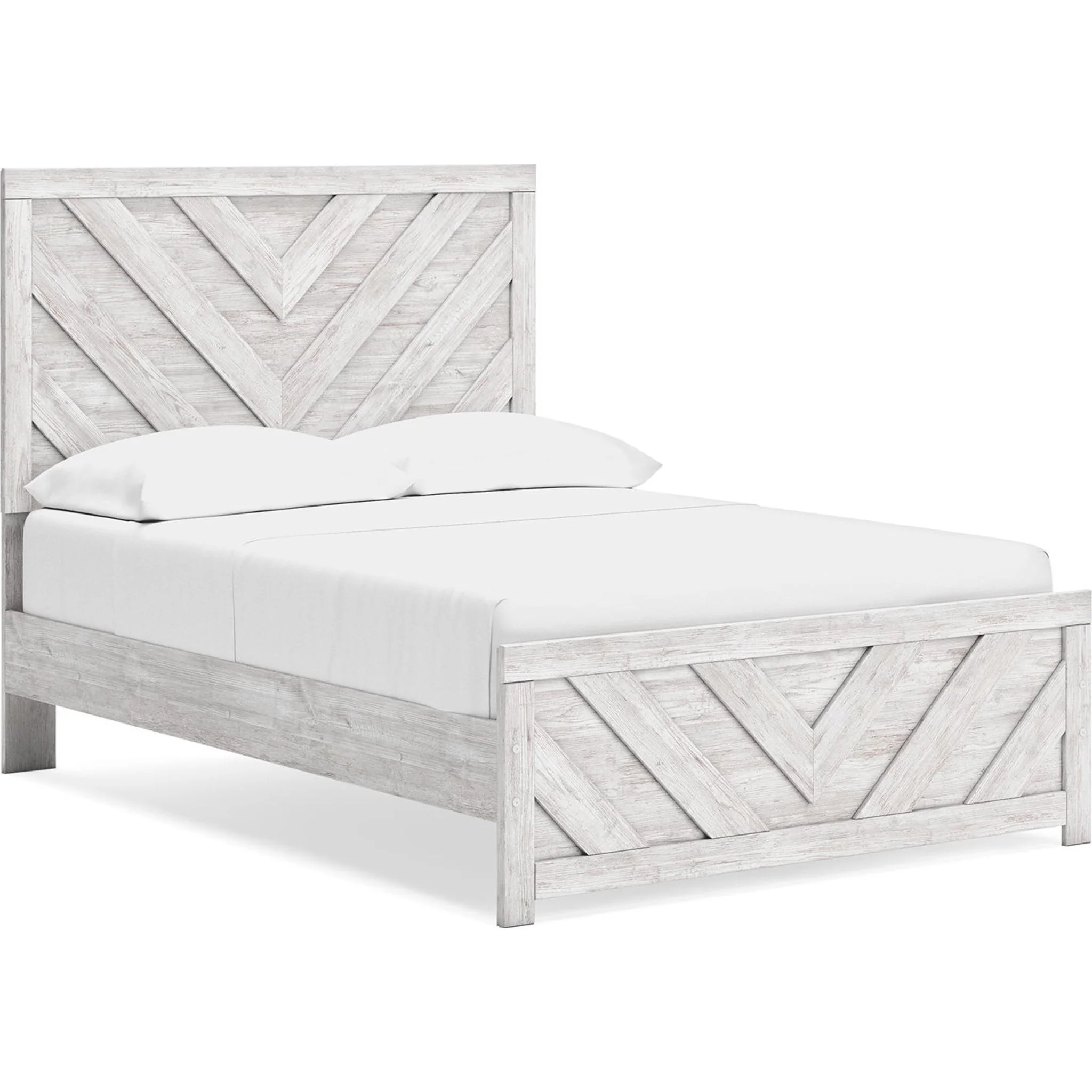 Cayboni Full Panel Bed - Whitewash