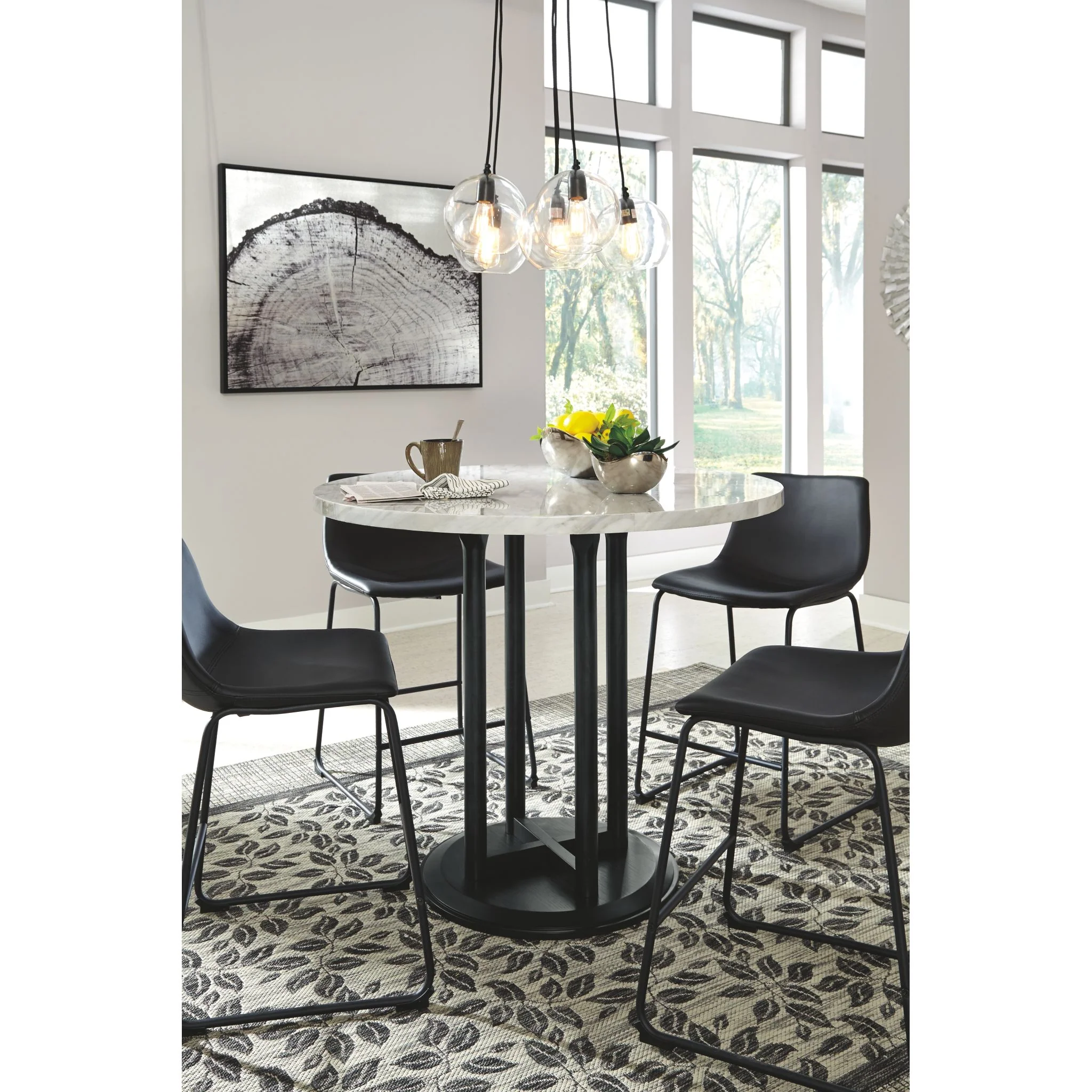 Centiar Counter Height Table - White/Black - (D372-23) - Image 2
