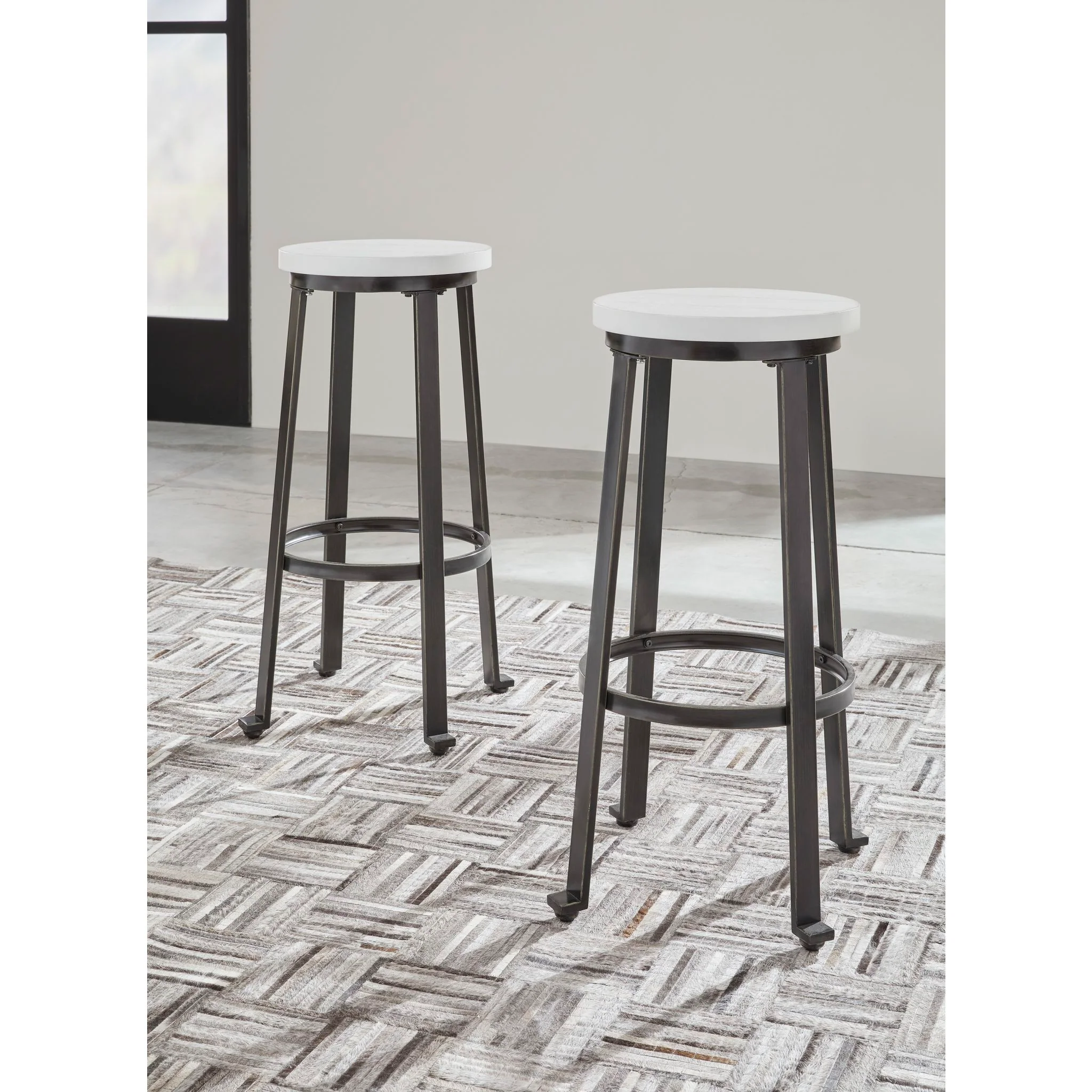 Challiman Bar Height Stool - Vintage White - (D307-230) - Image 4