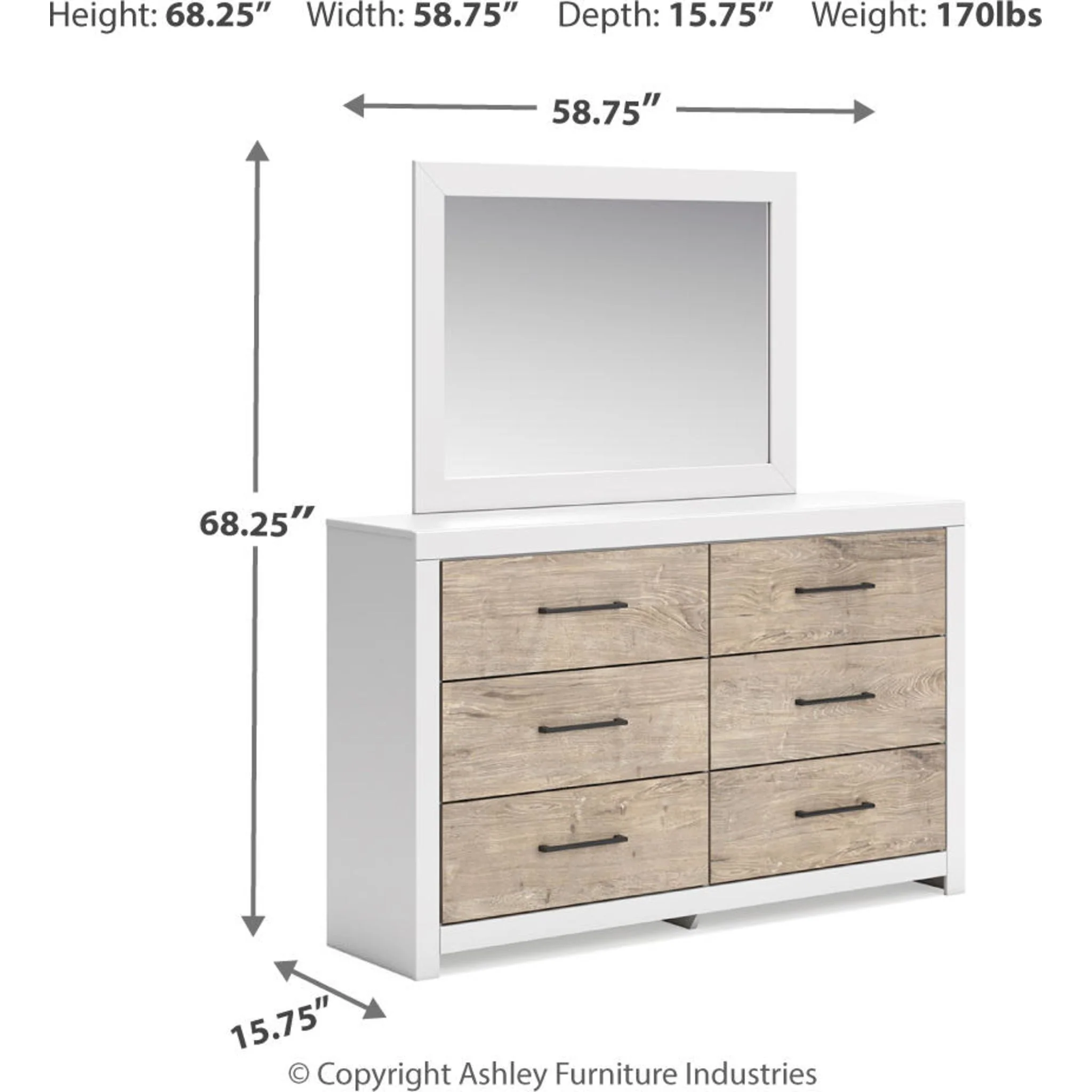 Charbitt 6 Piece Queen Panel Bedroom - Two-tone - Image 6