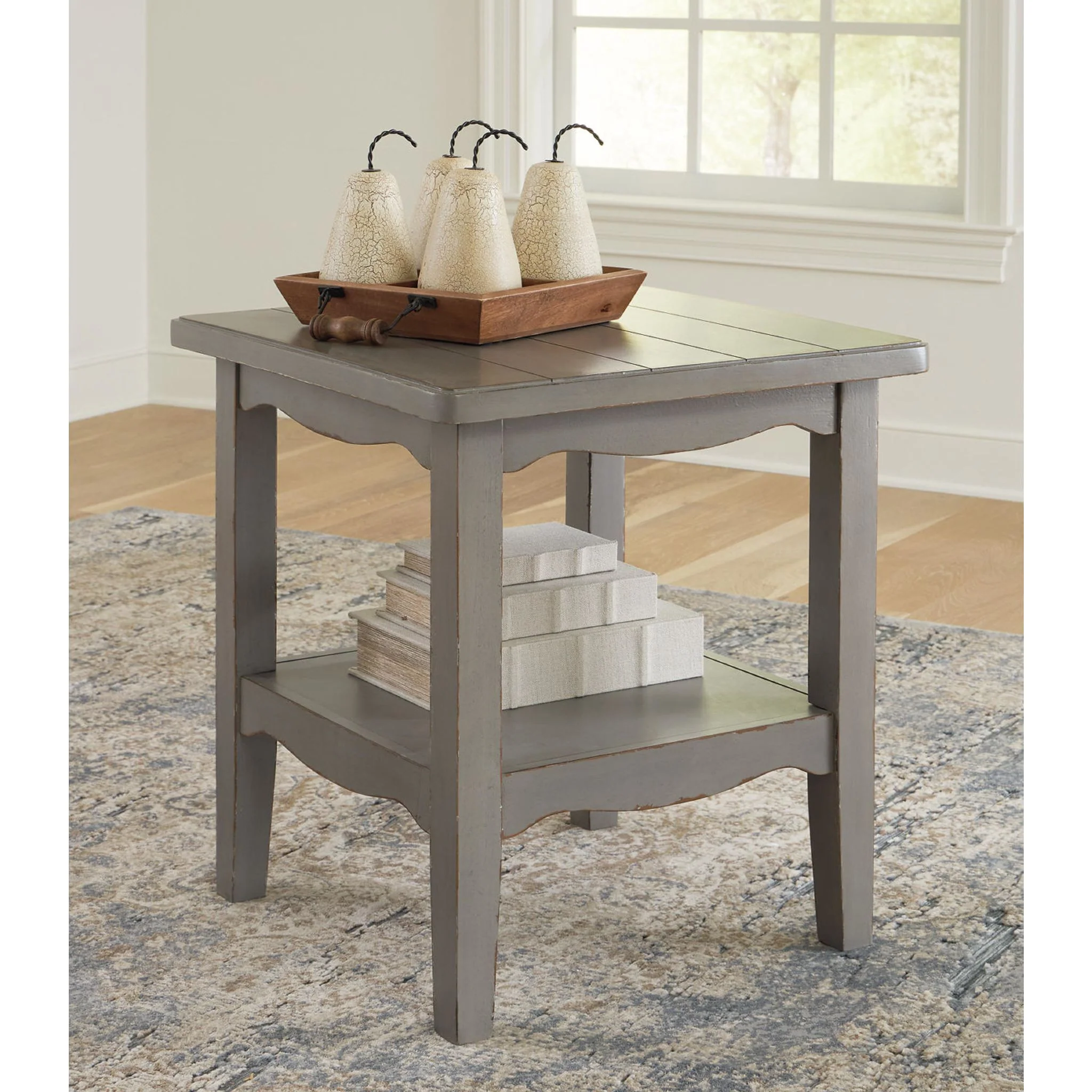 Charina End Table - Antique Gray - Image 4