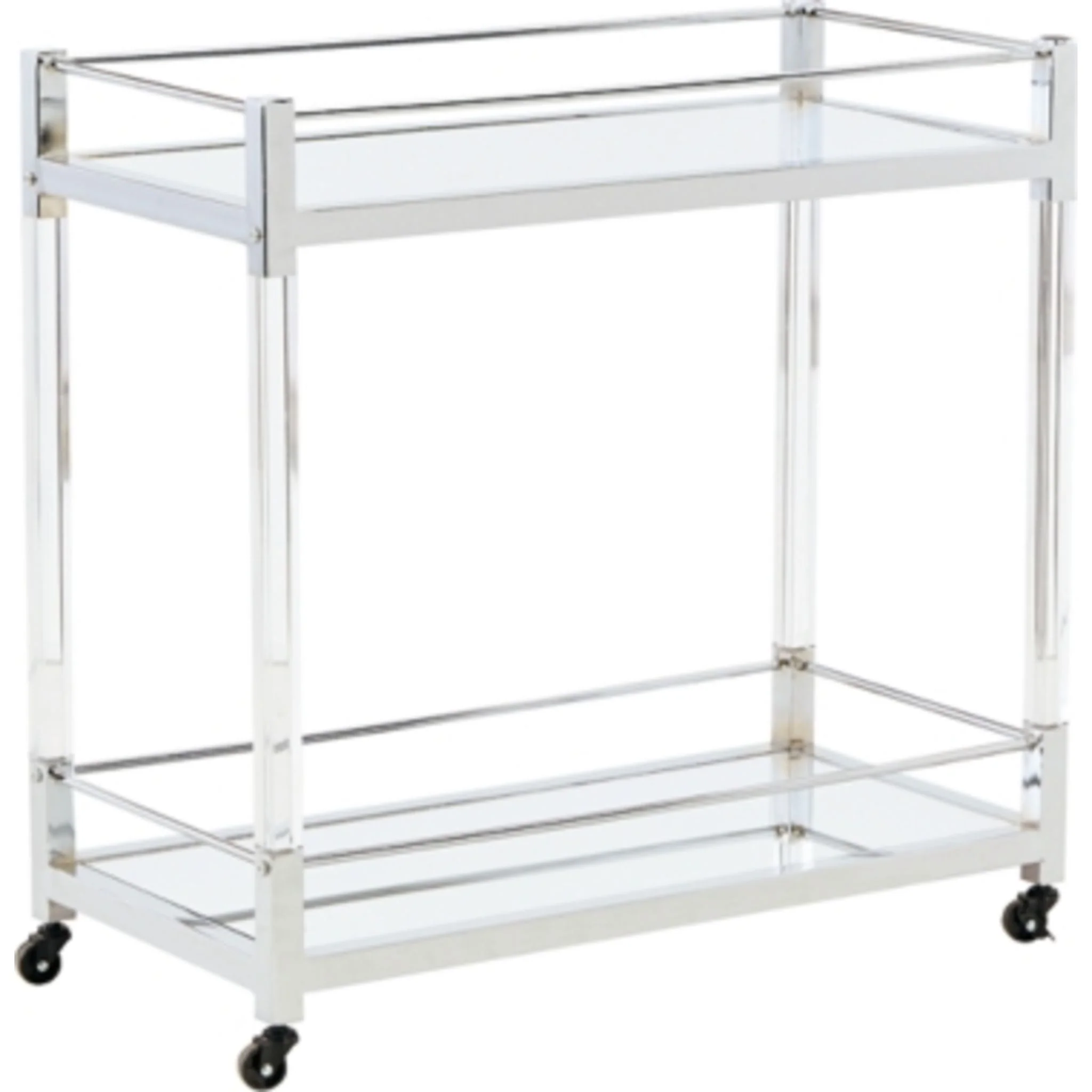 Chaseton Bar Cart - Clear/Silver Finish - Image 7