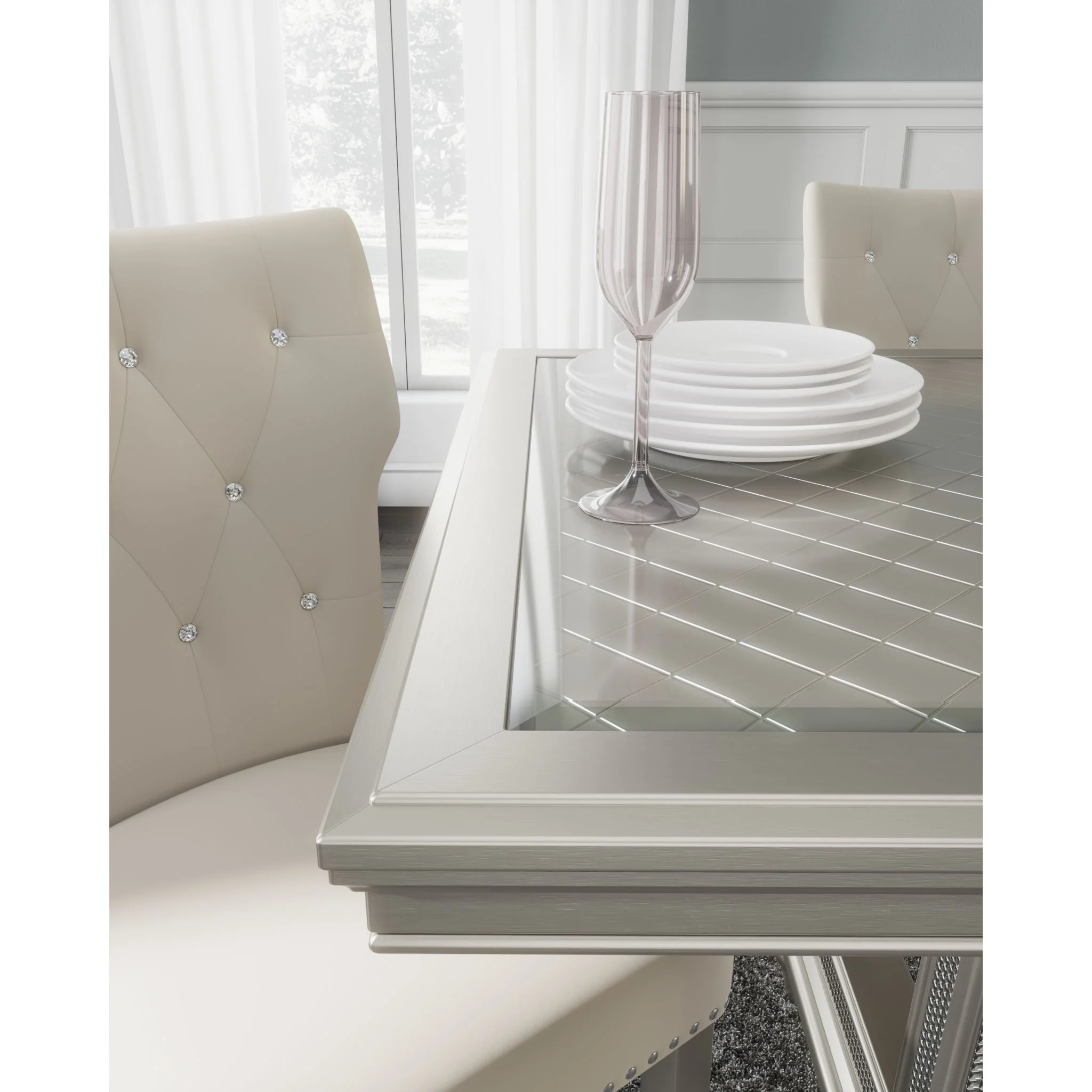 Chevanna Dining Table - Platinum - (D744-25) - Image 5
