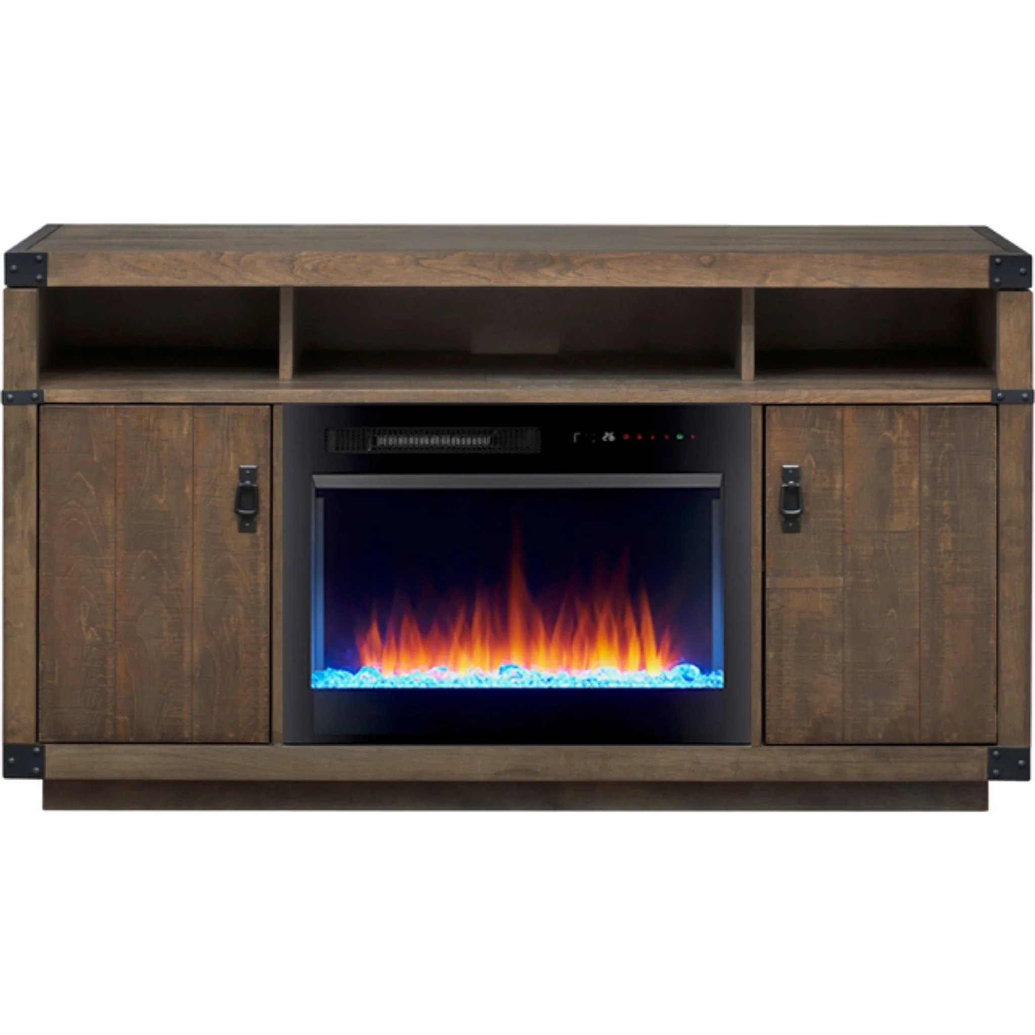 Chip Console with Fireplace - Cinnamon