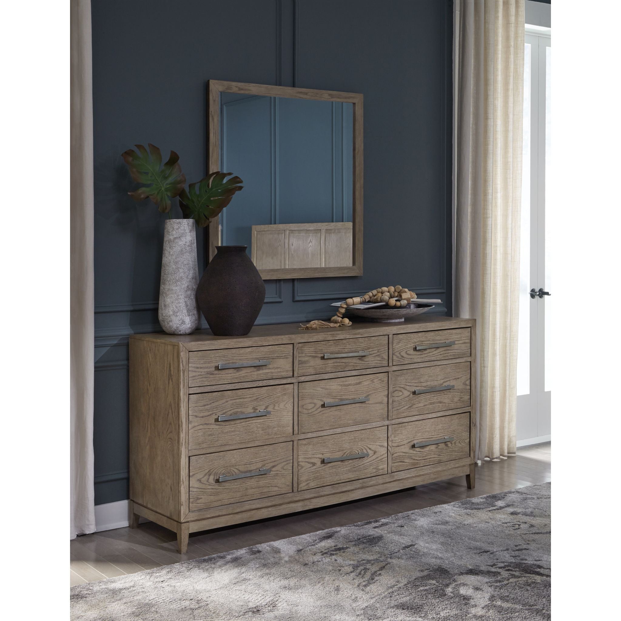 Chrestner Dresser and Mirror - Gray - Image 2