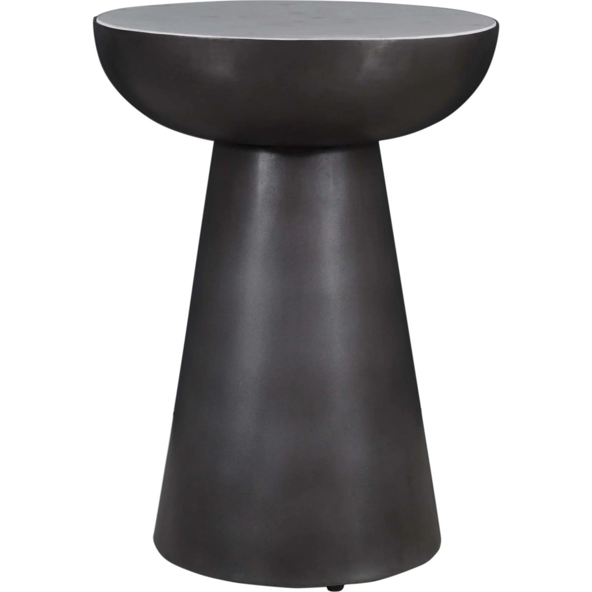 Circularity Chairside End Table - White and Gunmetal