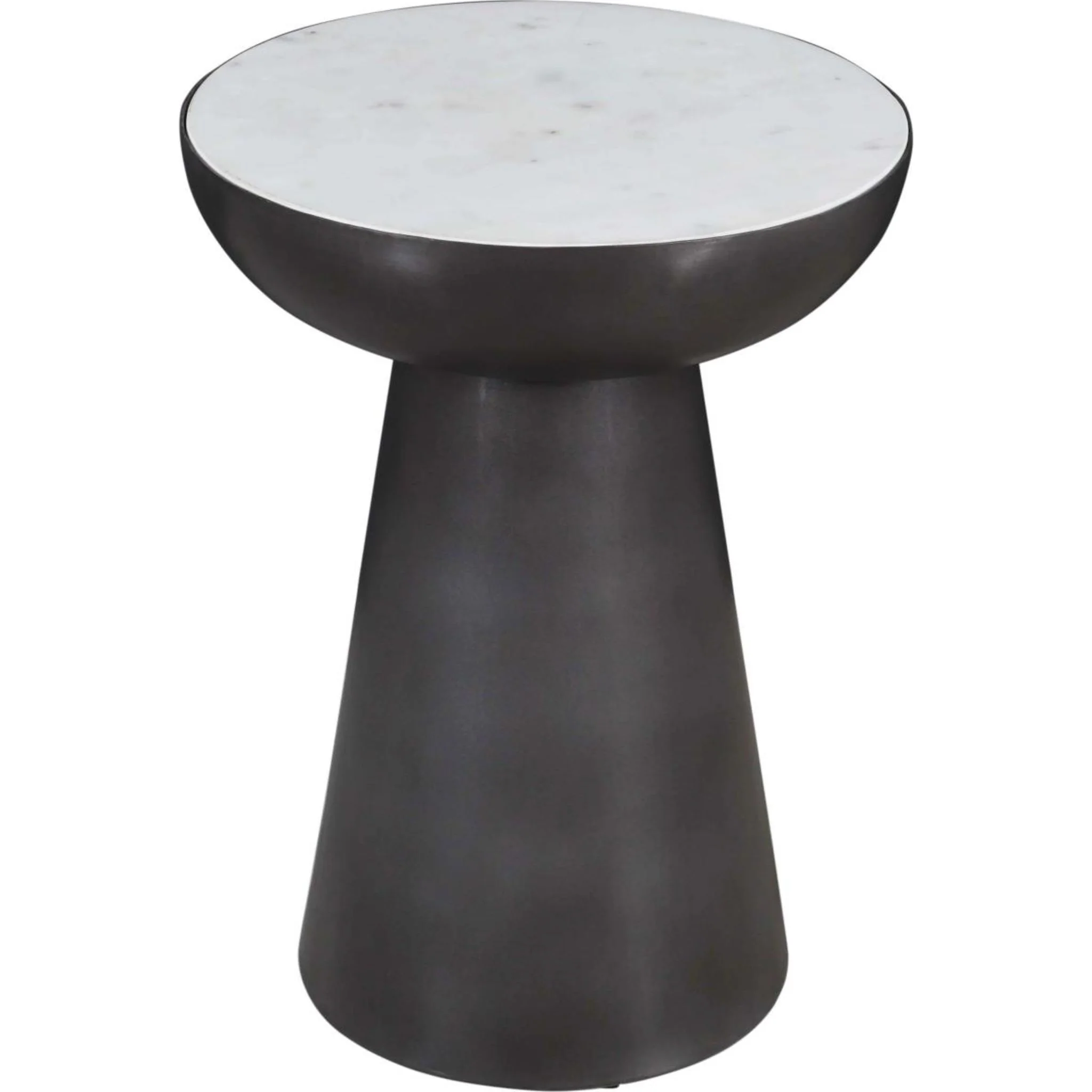 Circularity Chairside End Table - White and Gunmetal - Image 3