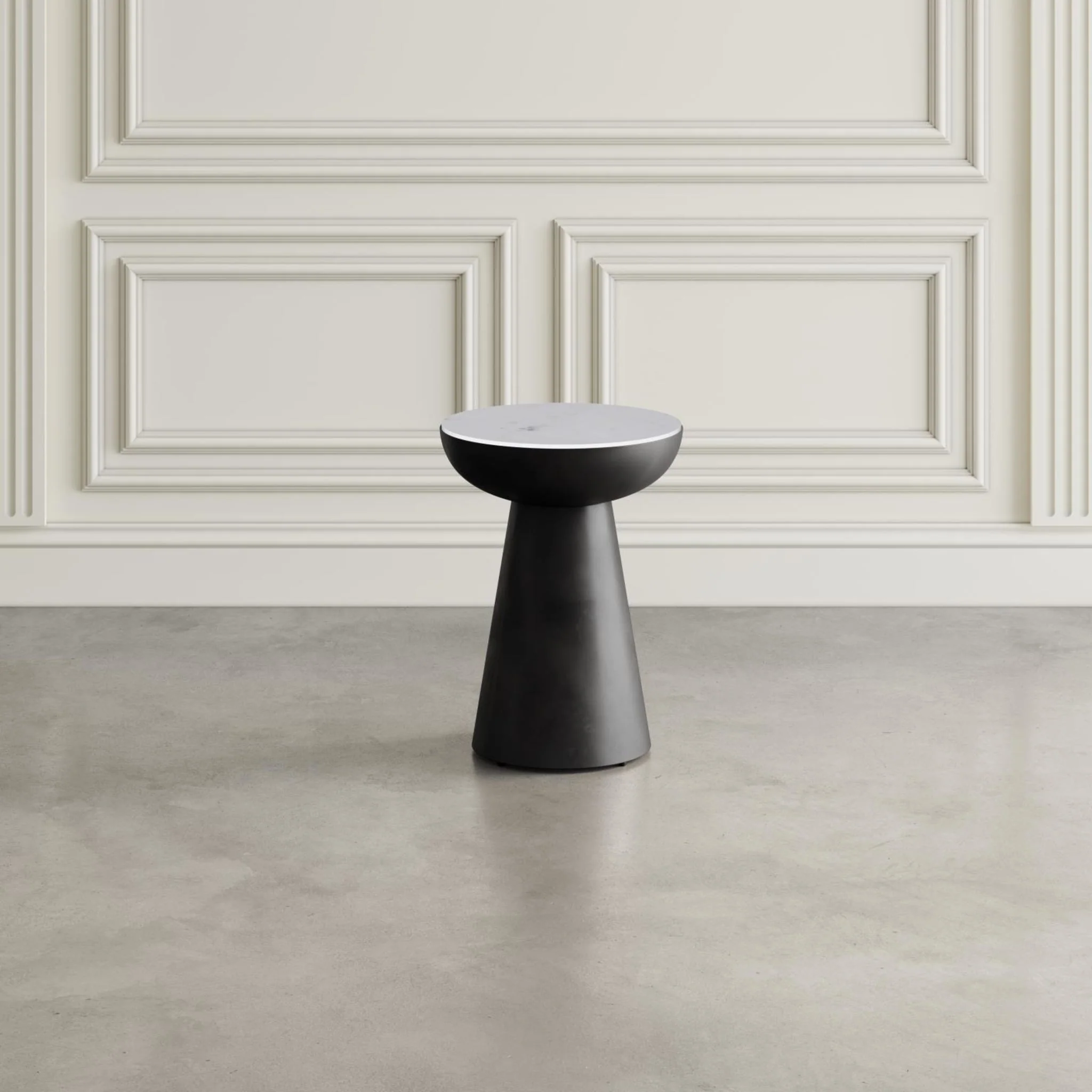 Circularity Chairside End Table - White and Gunmetal - Image 7