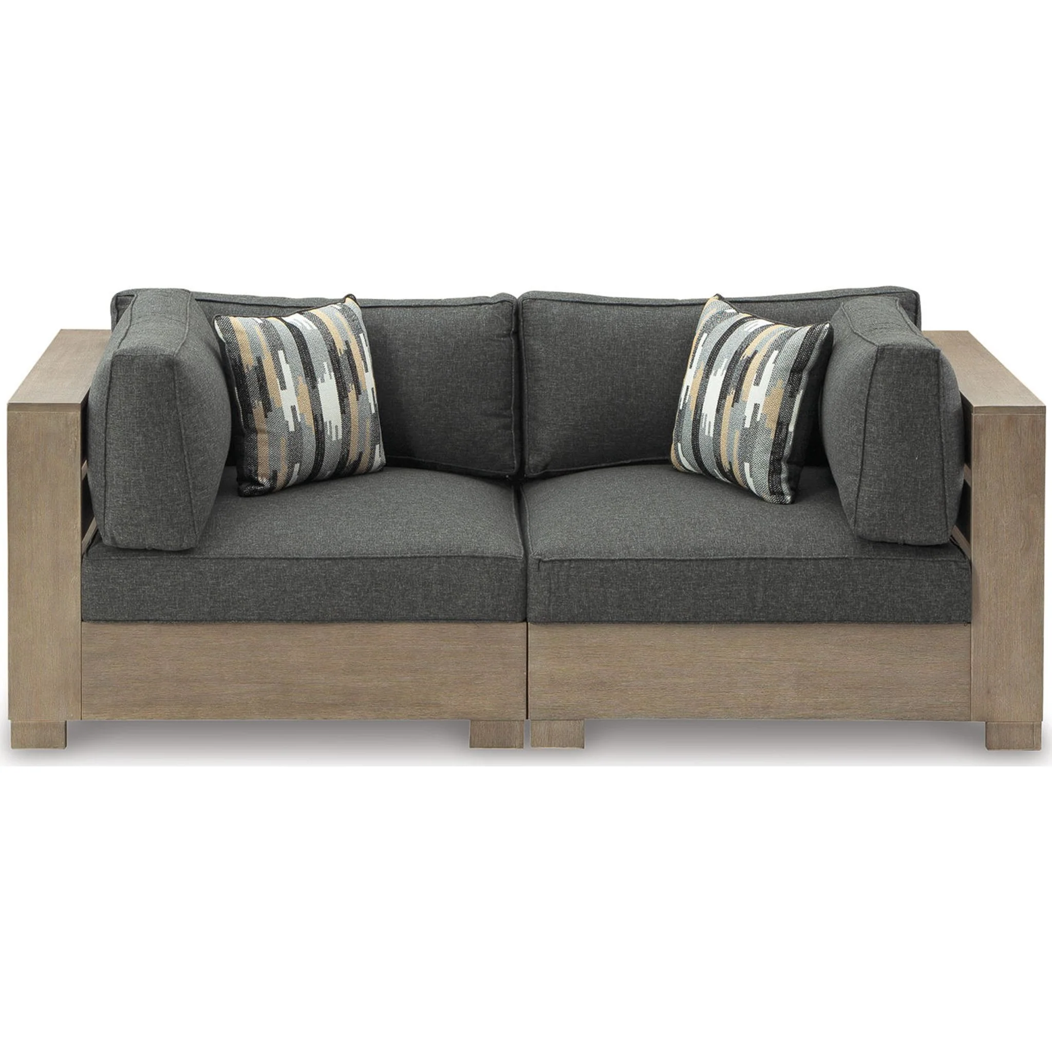Citrine Park 2 Piece Outdoor Modular Seating - Grey/Brown
