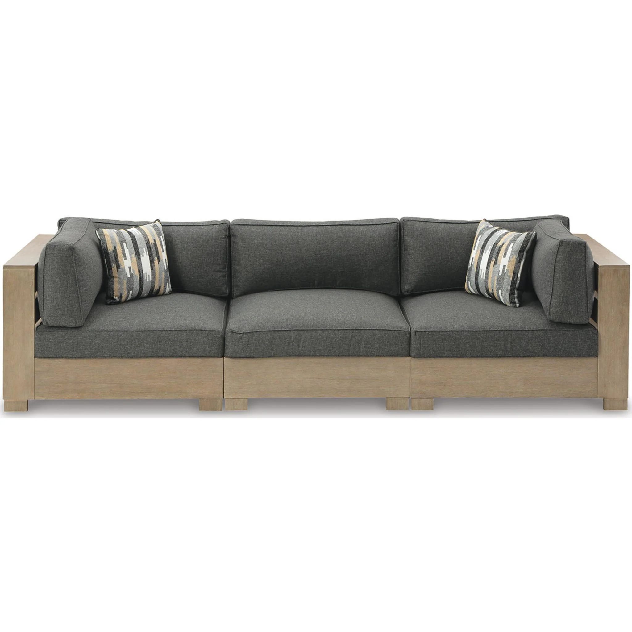 Citrine Park 3 Piece Outdoor Modular Seating - Grey/Brown
