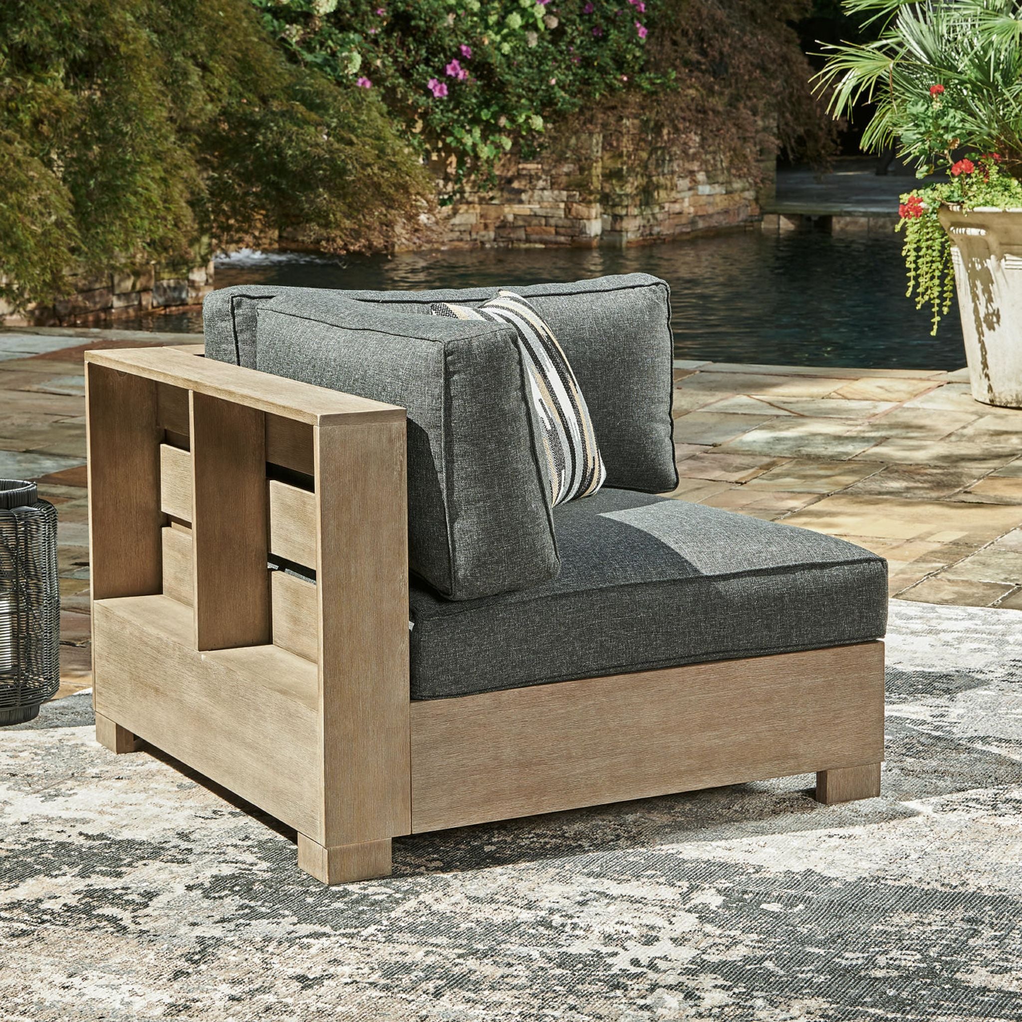 Citrine Park 4 Piece Outdoor Modular Seating - Grey/Brown - Image 10