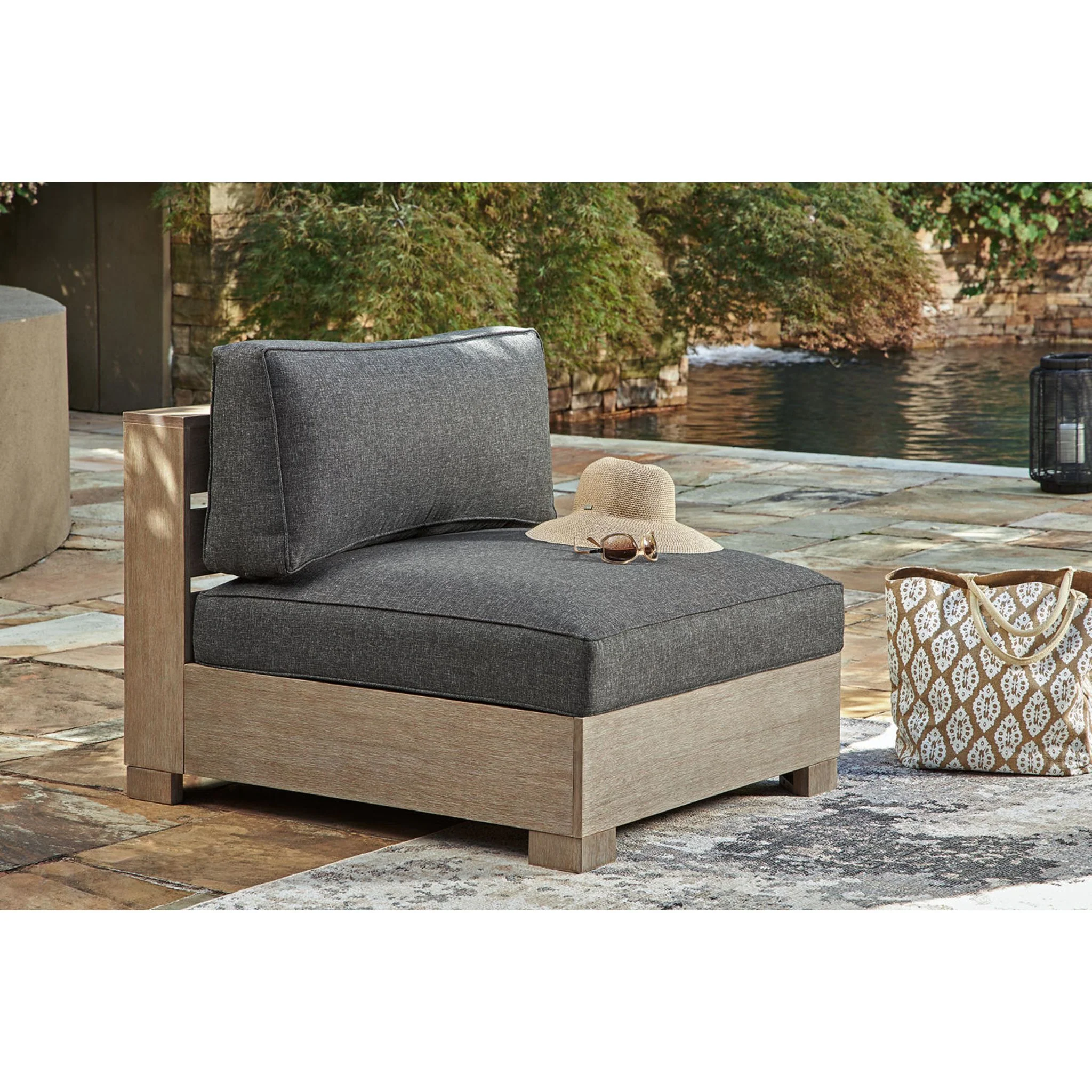 Citrine Park 4 Piece Outdoor Modular Seating - Grey/Brown - Image 3