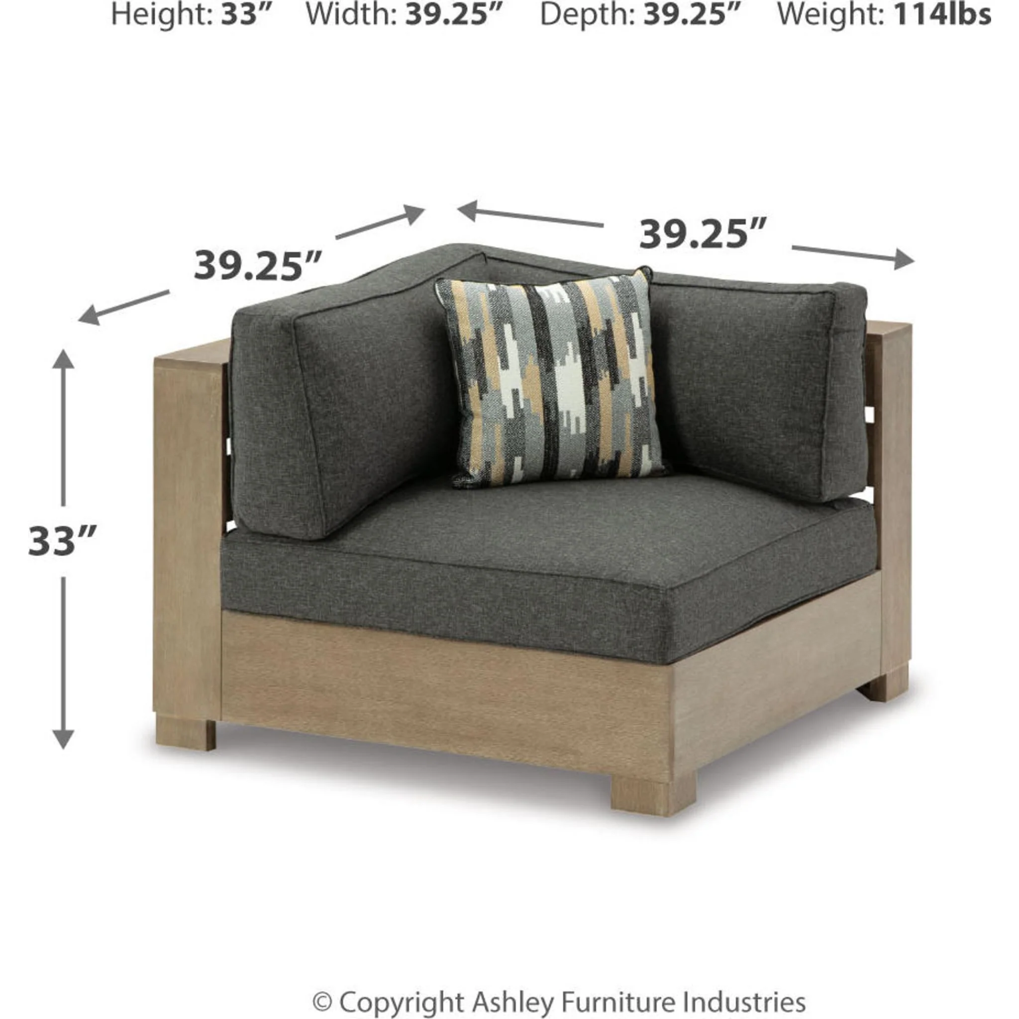 Citrine Park 4 Piece Outdoor Modular Seating - Grey/Brown - Image 6