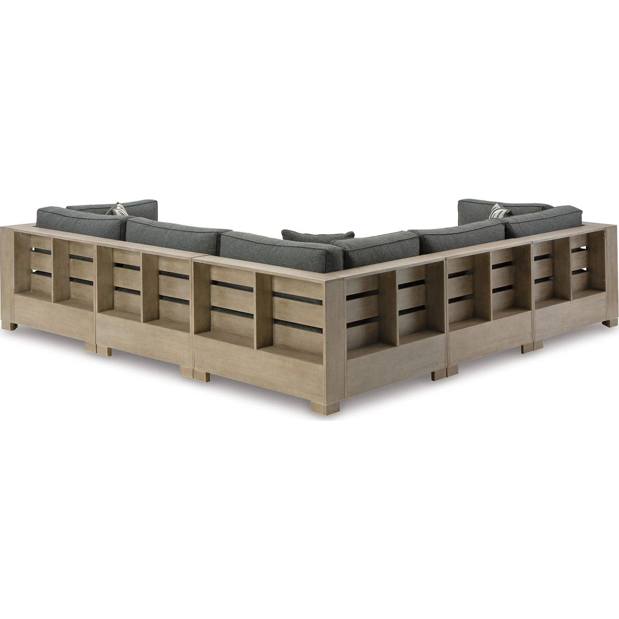 Citrine Park 6 Piece Outdoor Modular Seating - Grey/Brown - Image 12