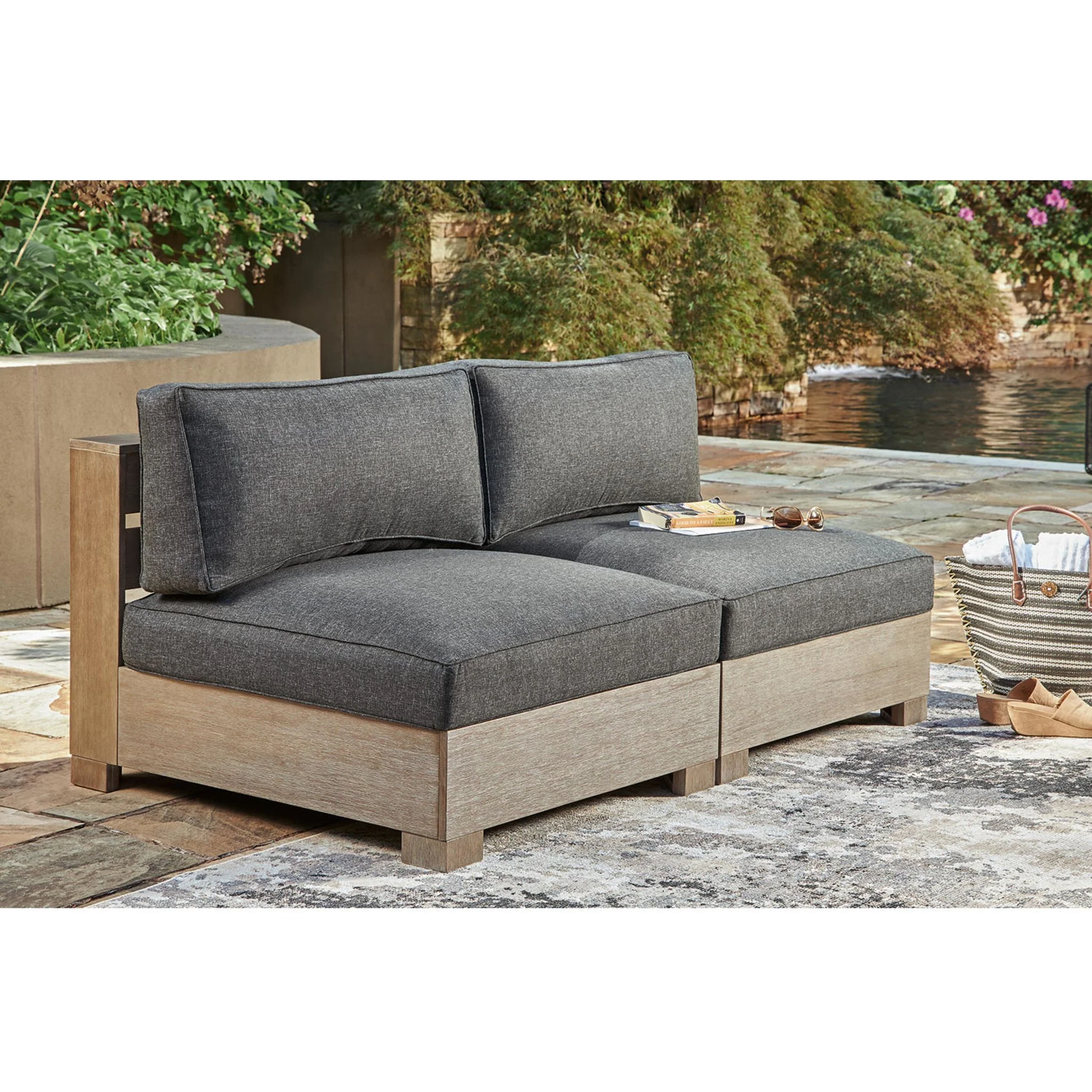 Citrine Park 6 Piece Outdoor Modular Seating - Grey/Brown - Image 6