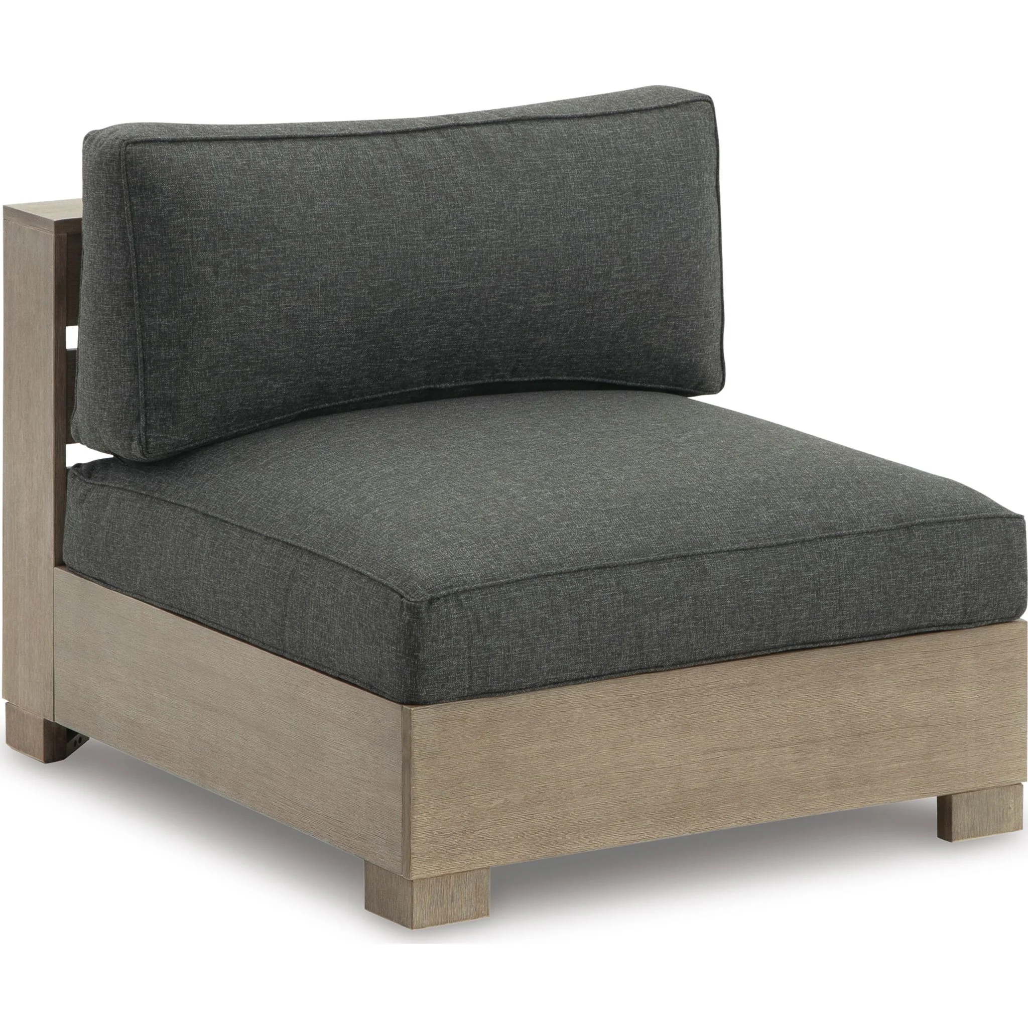 Citrine Park Outdoor Armless Chair with Cushion - Charcoal/Brown