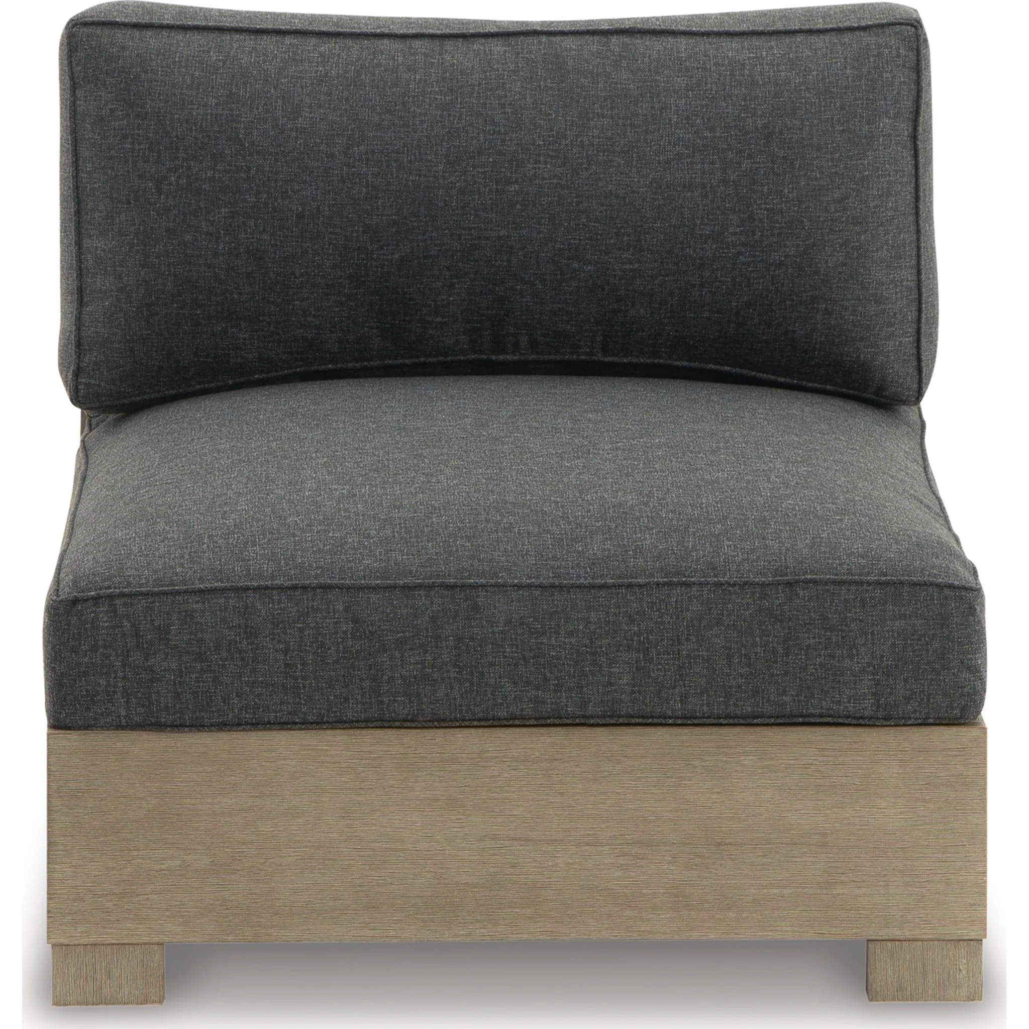 Citrine Park Outdoor Armless Chair with Cushion - Charcoal/Brown - Image 3