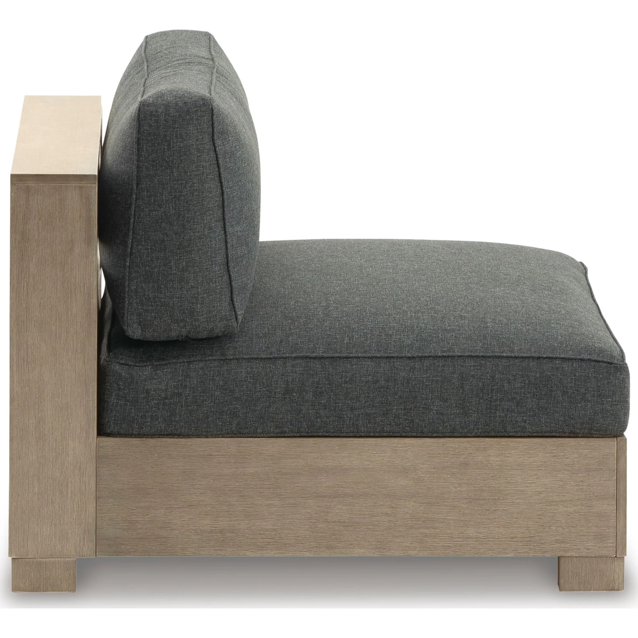 Citrine Park Outdoor Armless Chair with Cushion - Charcoal/Brown - Image 4