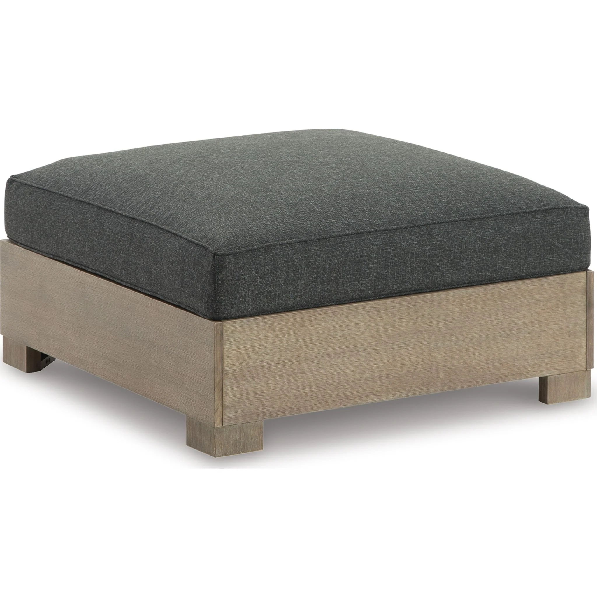Citrine Park Outdoor Ottoman with Cushion - Charcoal/Brown