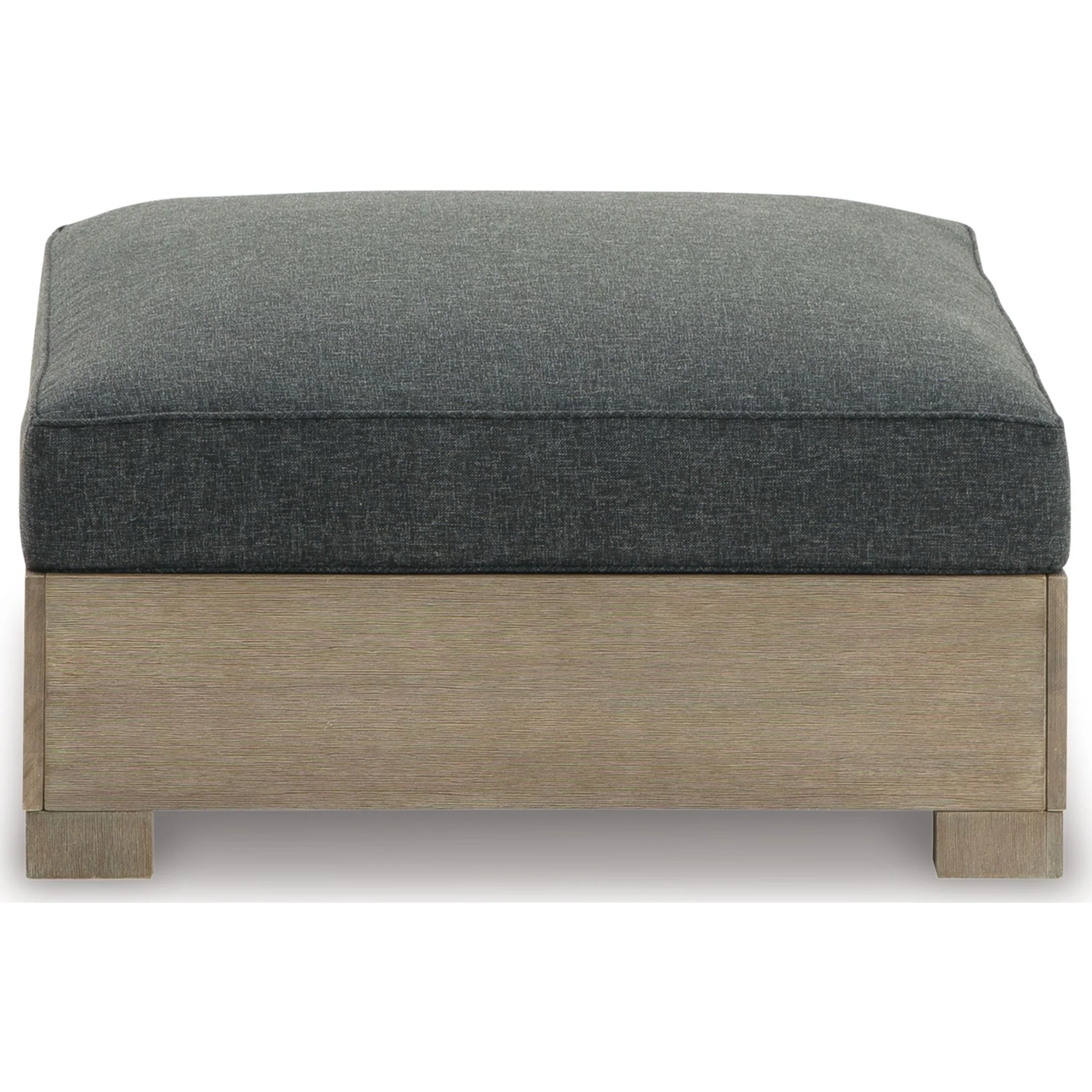 Citrine Park Outdoor Ottoman with Cushion - Charcoal/Brown - Image 3