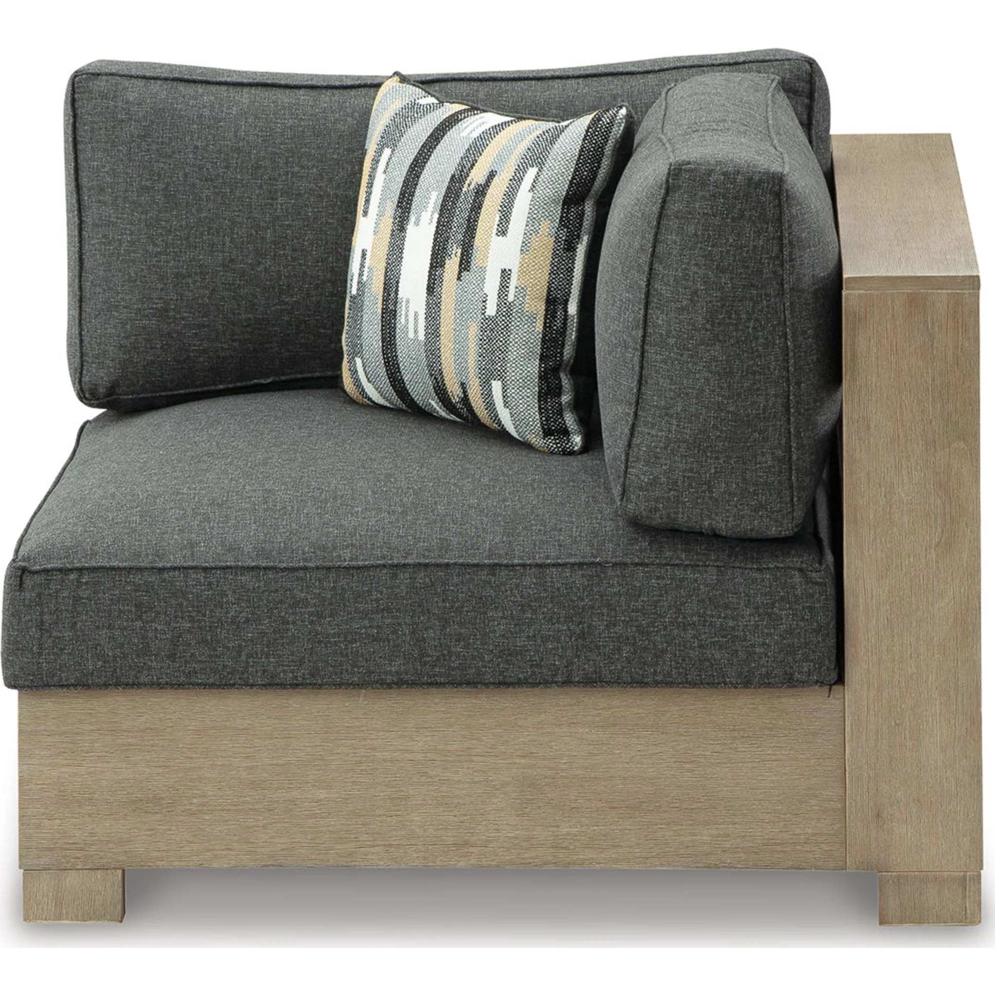 Citrine Park Outdoor Right Arm Facing Chair with Cushion - Charcoal/Brown - Image 11