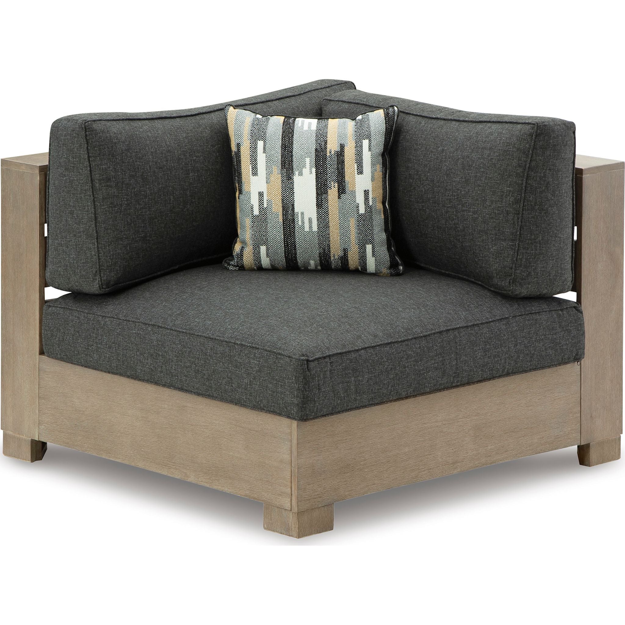Citrine Park Outdoor Right Arm Facing Chair with Cushion - Charcoal/Brown - Image 3