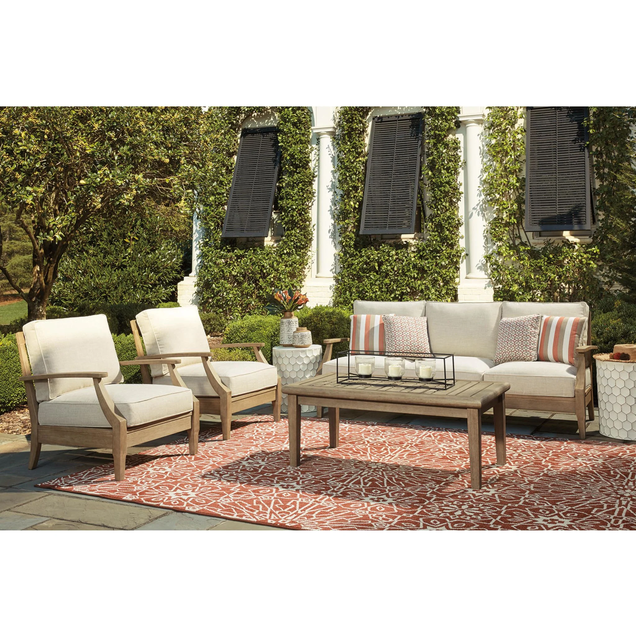 Clare View 3 Piece Outdoor Seating - Beige - Image 10