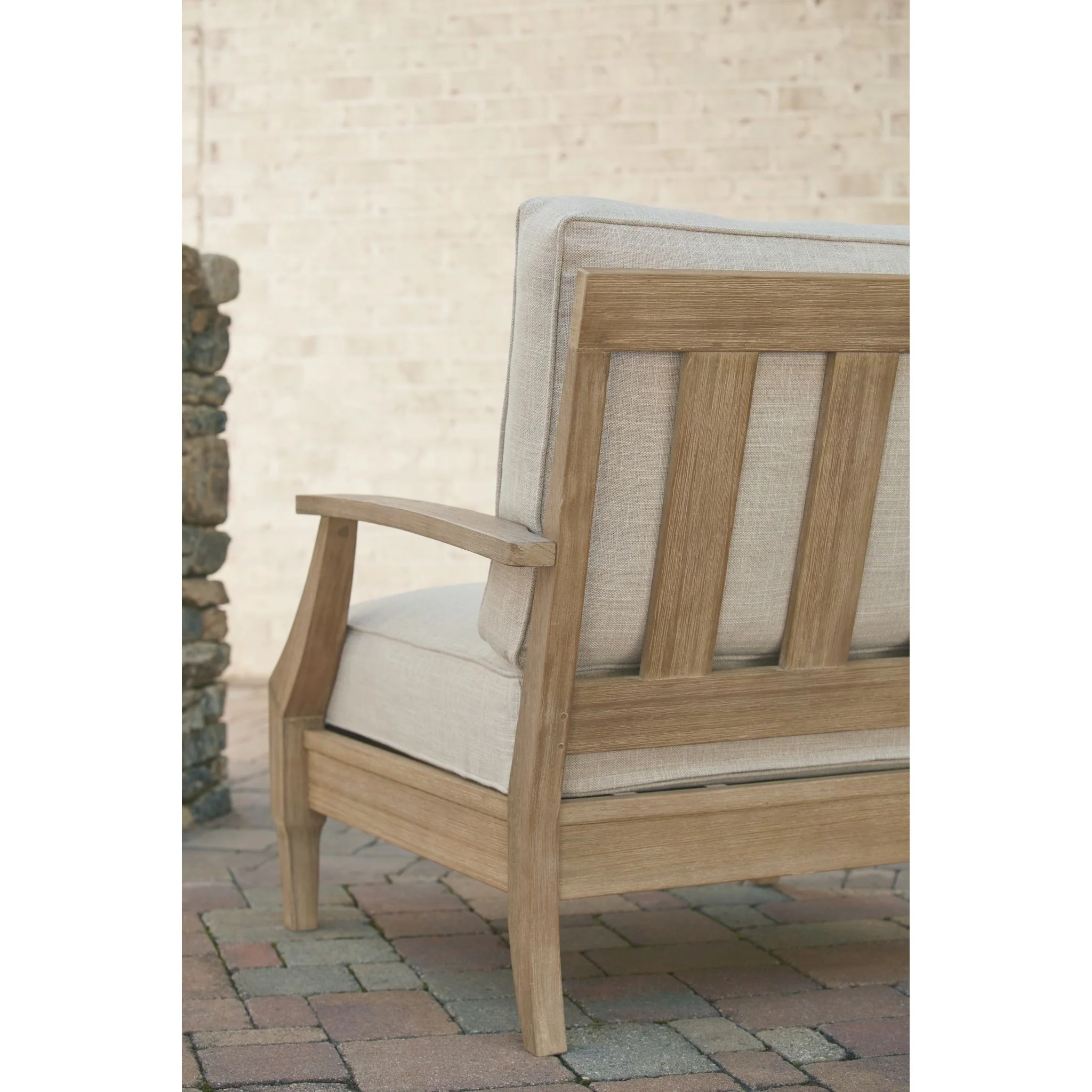 Clare View Outdoor Lounge Chair with Cushion - Beige - Image 4
