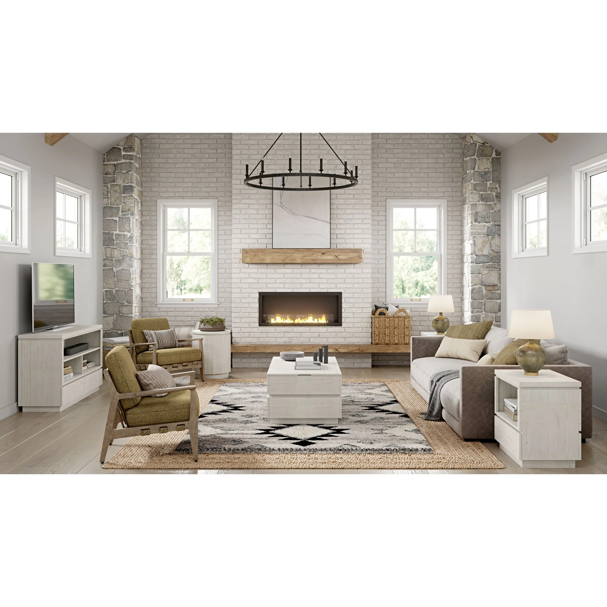 Claudette End Table - Alabaster - Image 2