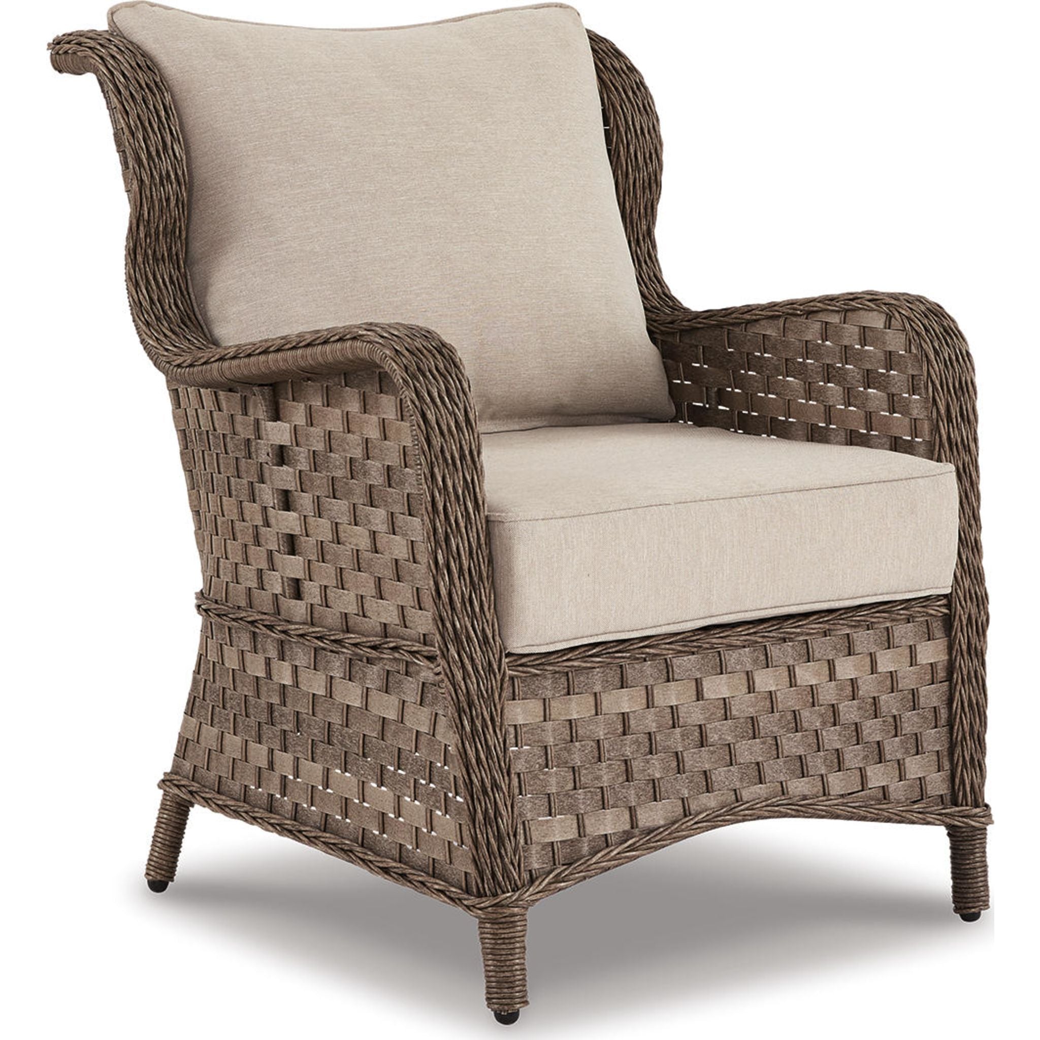 Clear Ridge Outdoor Lounge Chair with Cushion (set of 2) - Light Brown