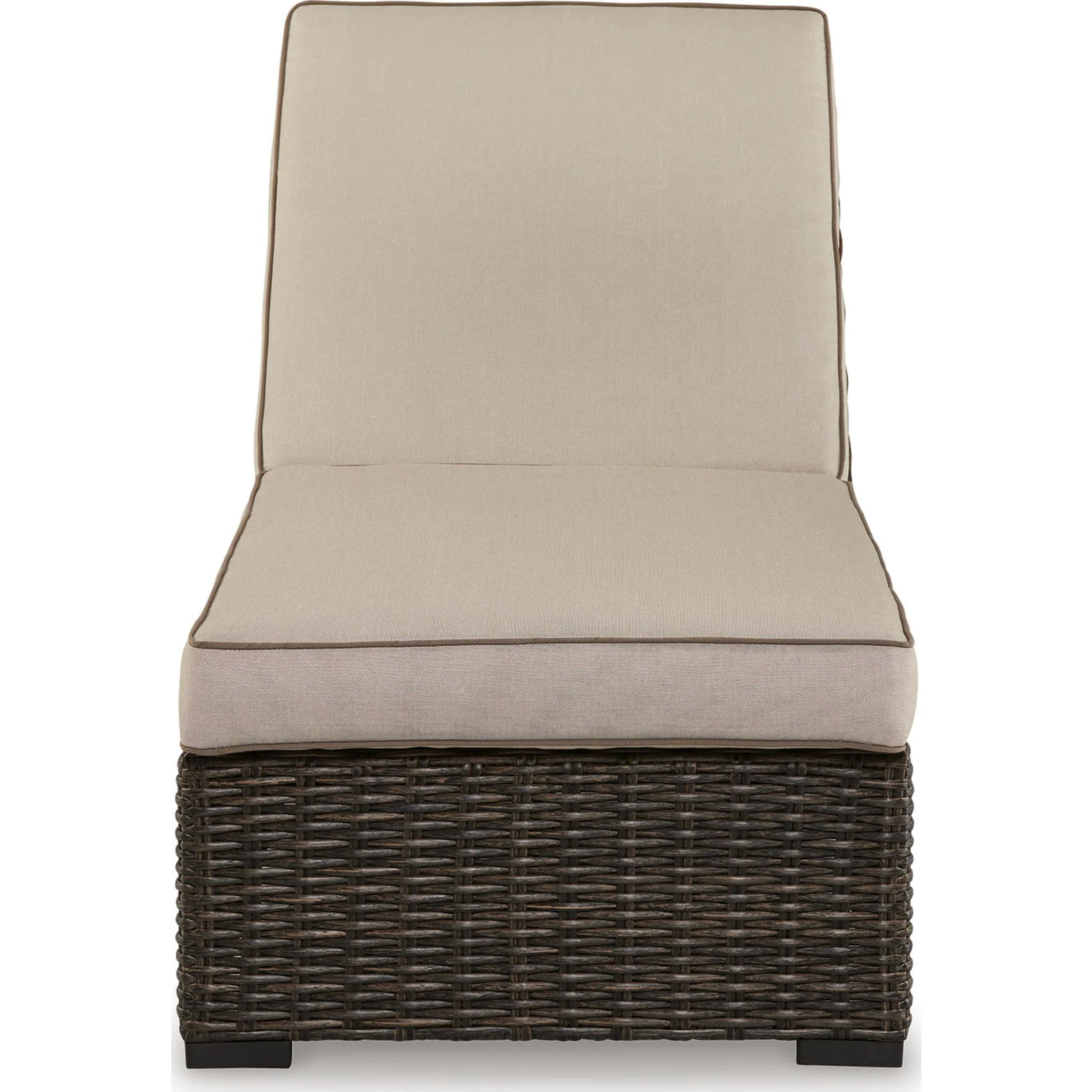 Coastline Bay Outdoor Chaise Lounge with Cushion - Brown - Image 5