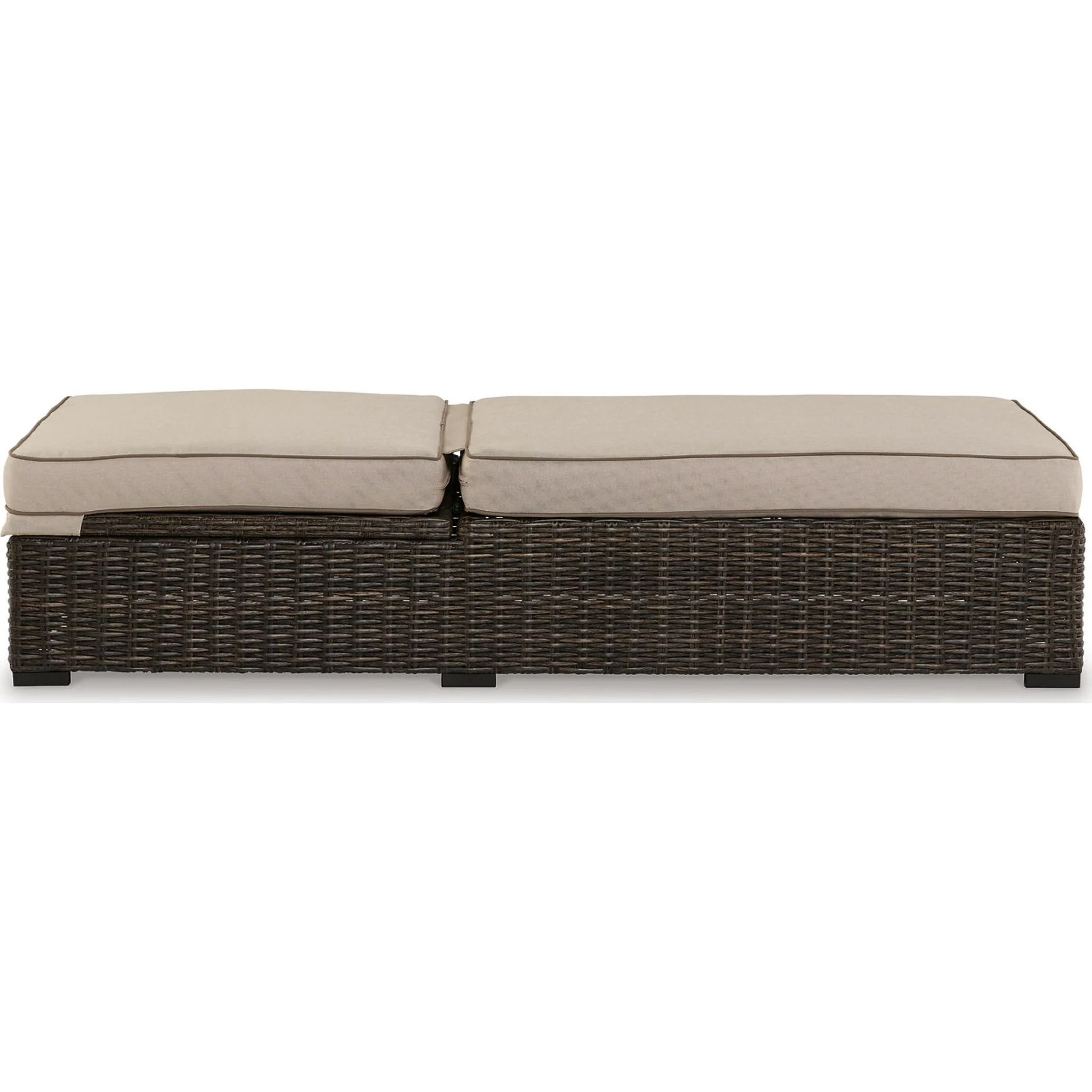 Coastline Bay Outdoor Chaise Lounge with Cushion - Brown - Image 7