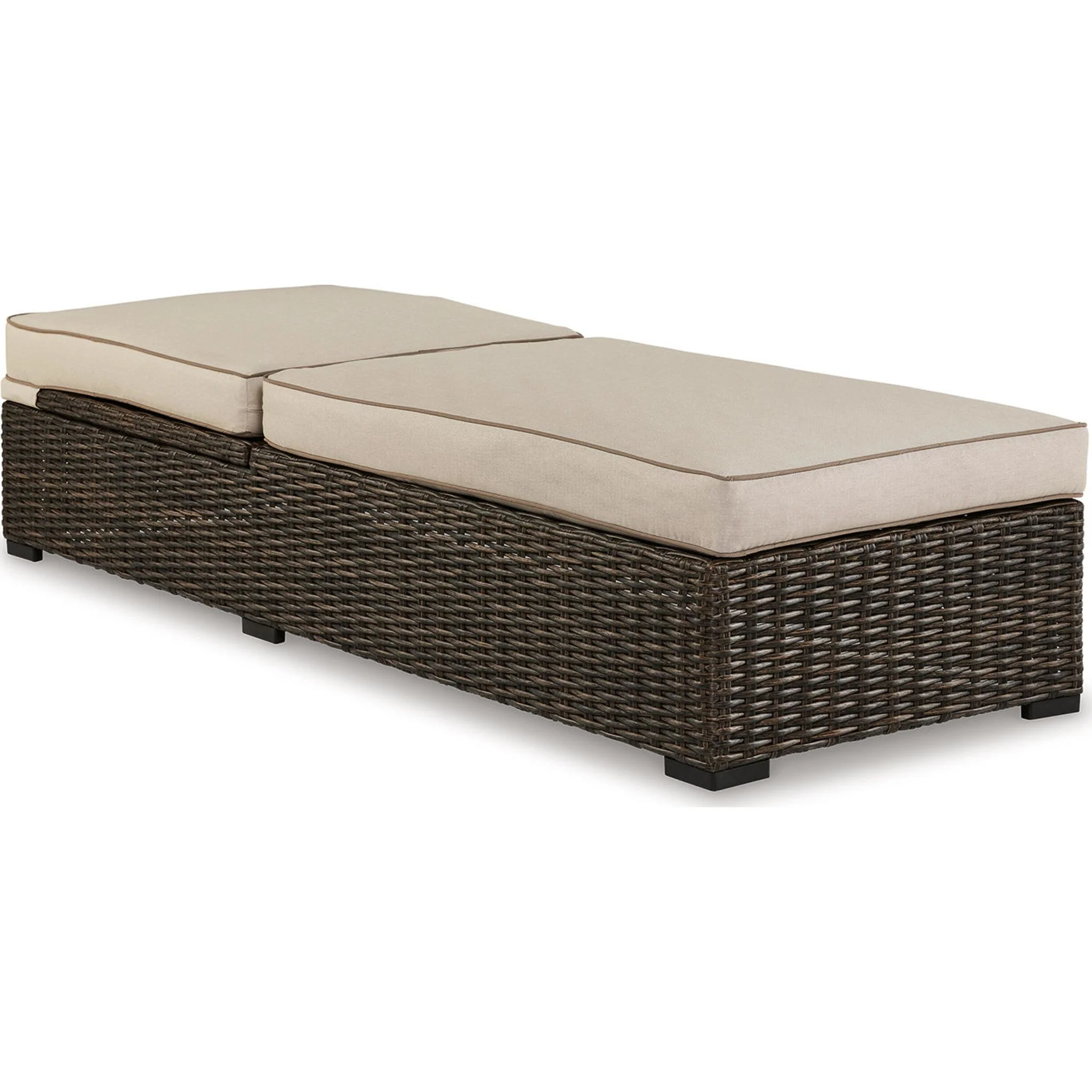 Coastline Bay Outdoor Chaise Lounge with Cushion - Brown - Image 9