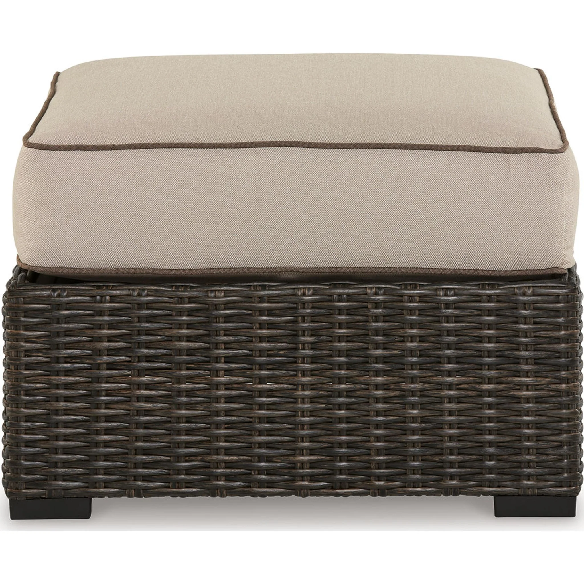 Coastline Bay Outdoor Ottoman with Cushion - Brown - Image 10