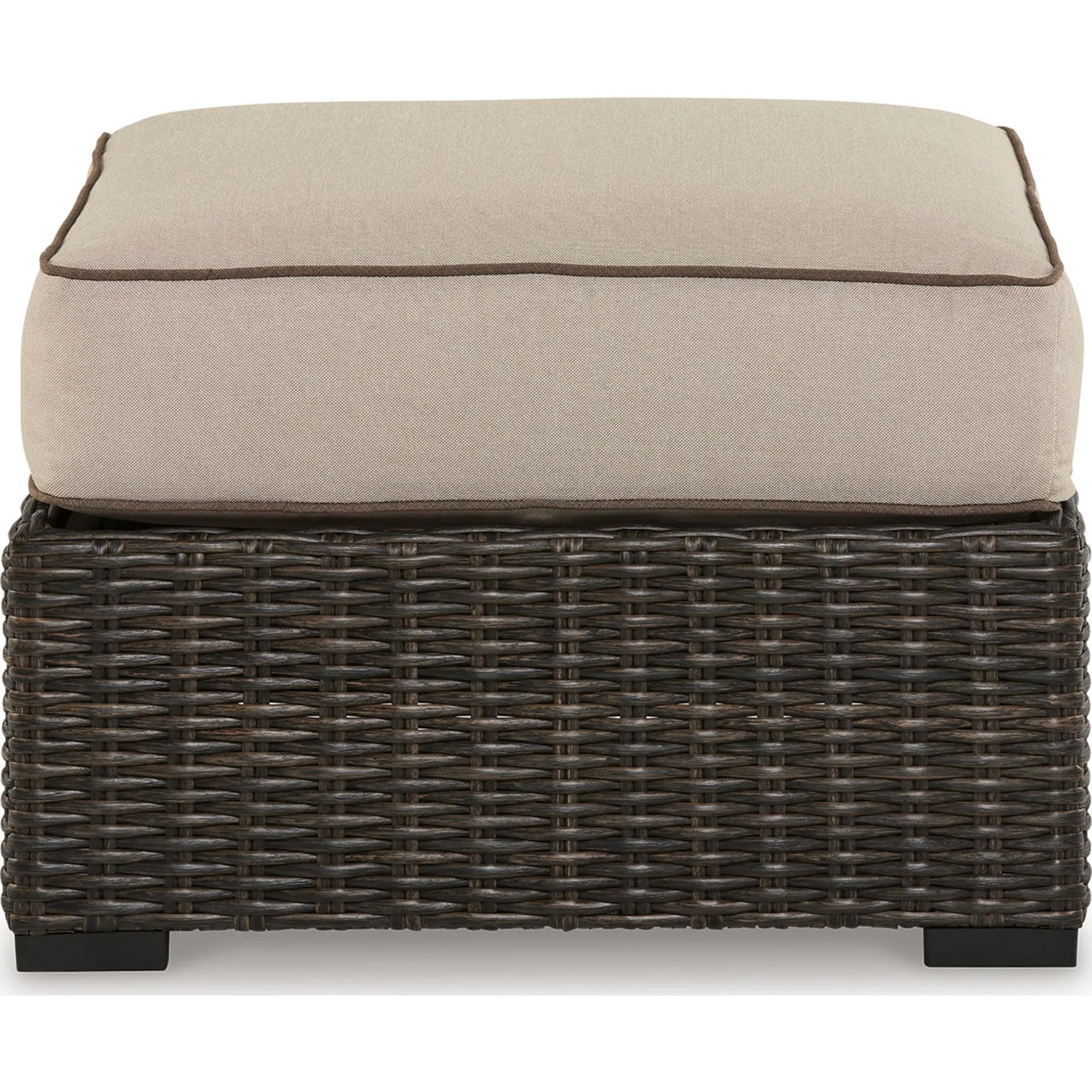Coastline Bay Outdoor Ottoman with Cushion - Brown - Image 7