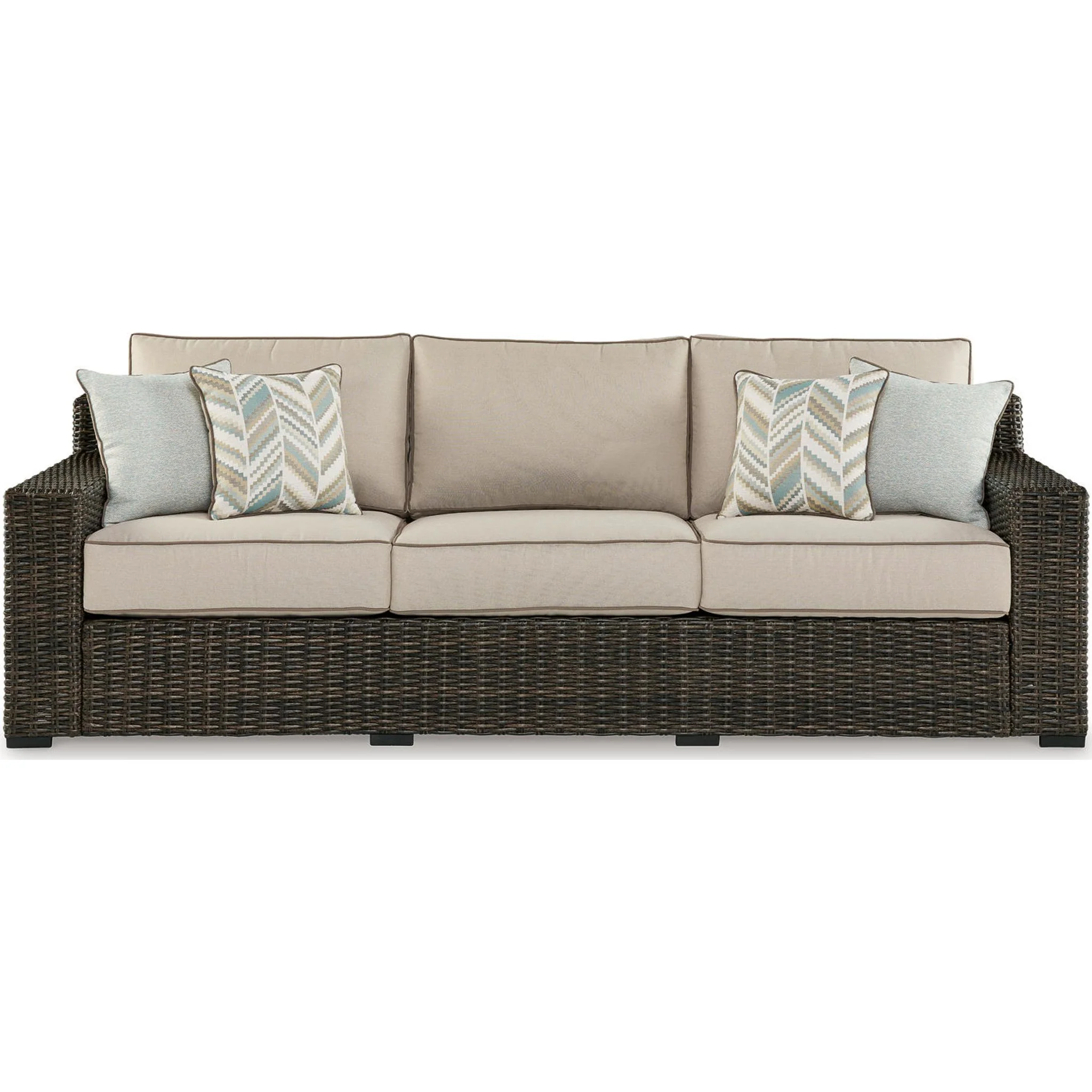 Coastline Bay Outdoor Sofa with Cushion - Brown