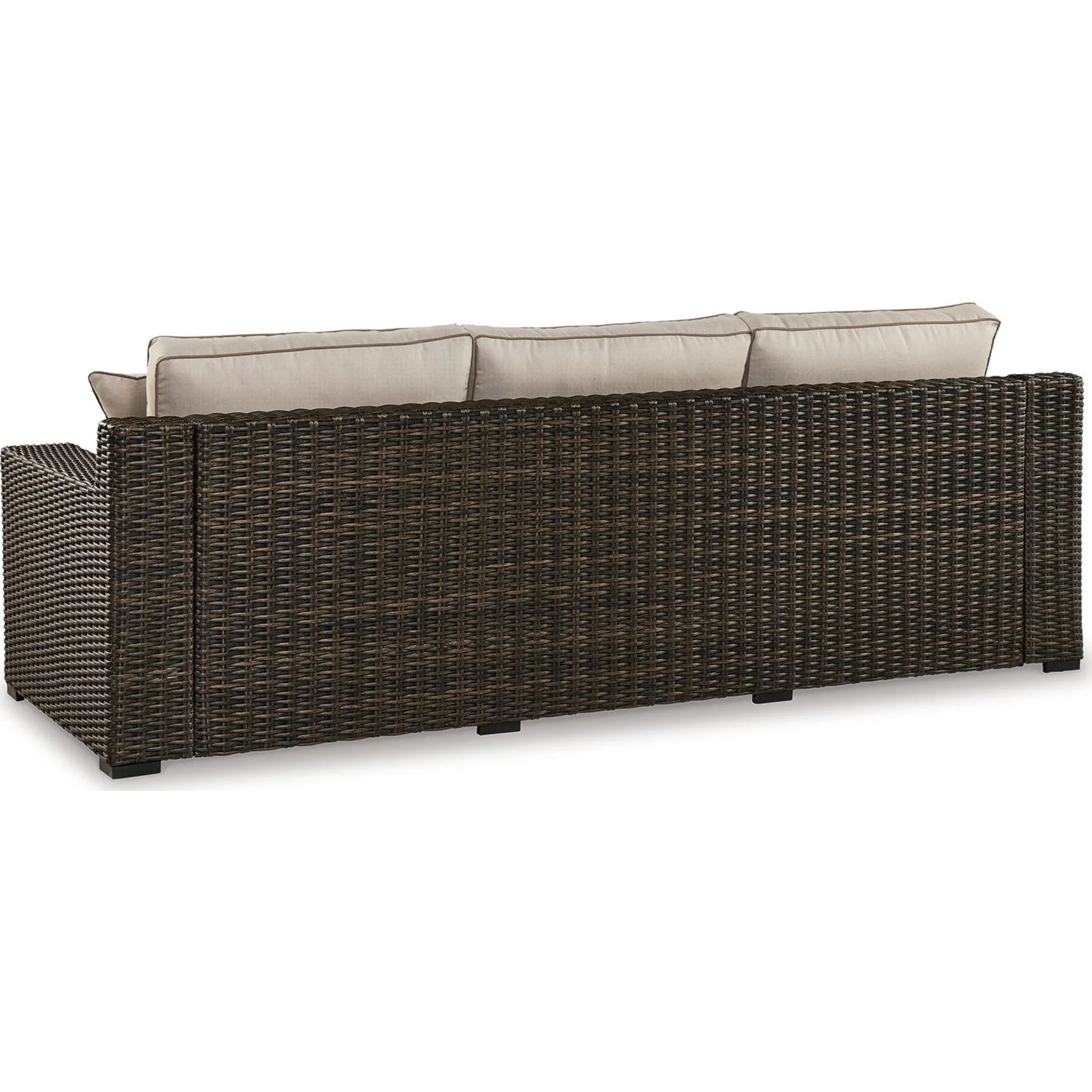 Coastline Bay Outdoor Sofa with Cushion - Brown - Image 7